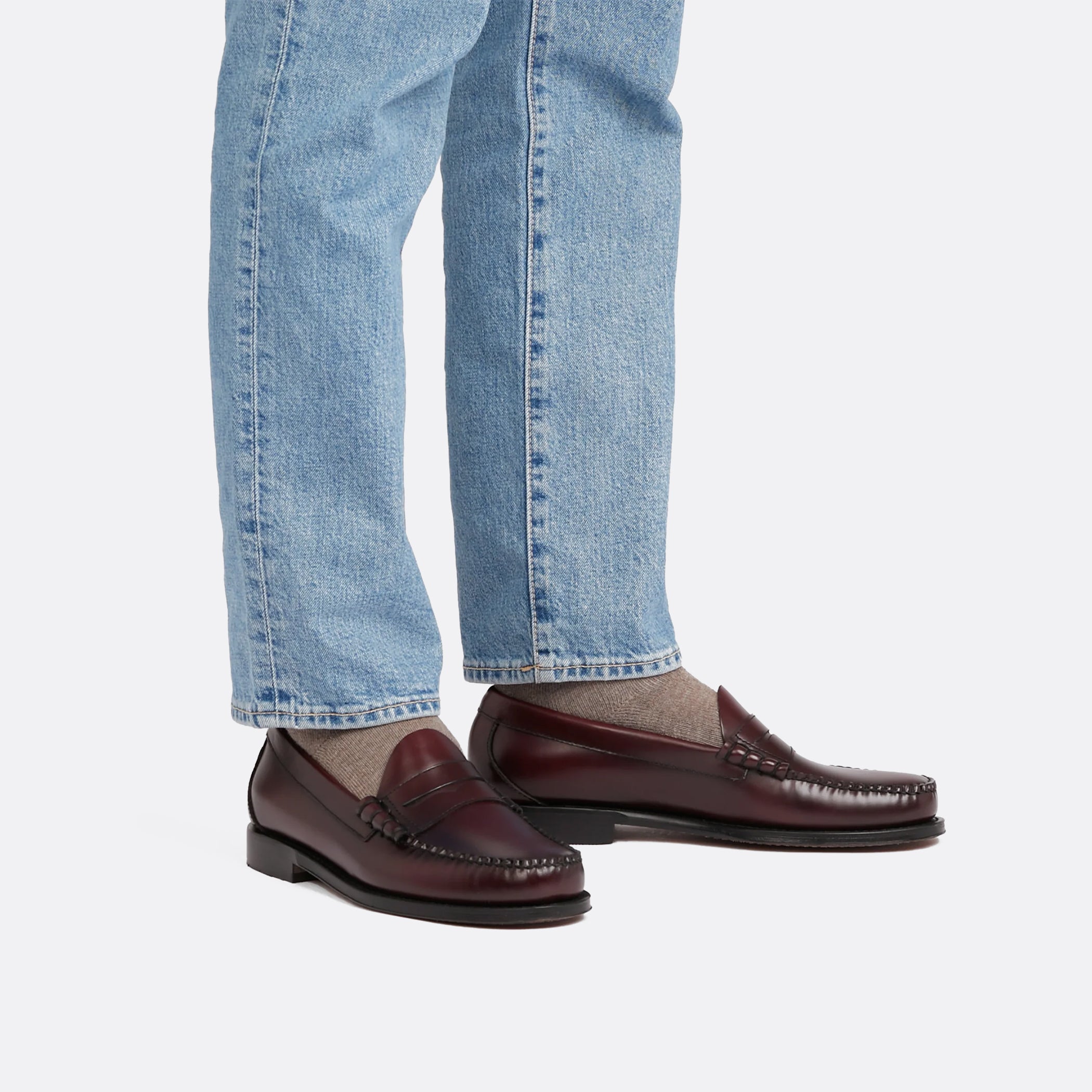 G.H Bass Weejuns Larson Penny Loafers in Wine Leather