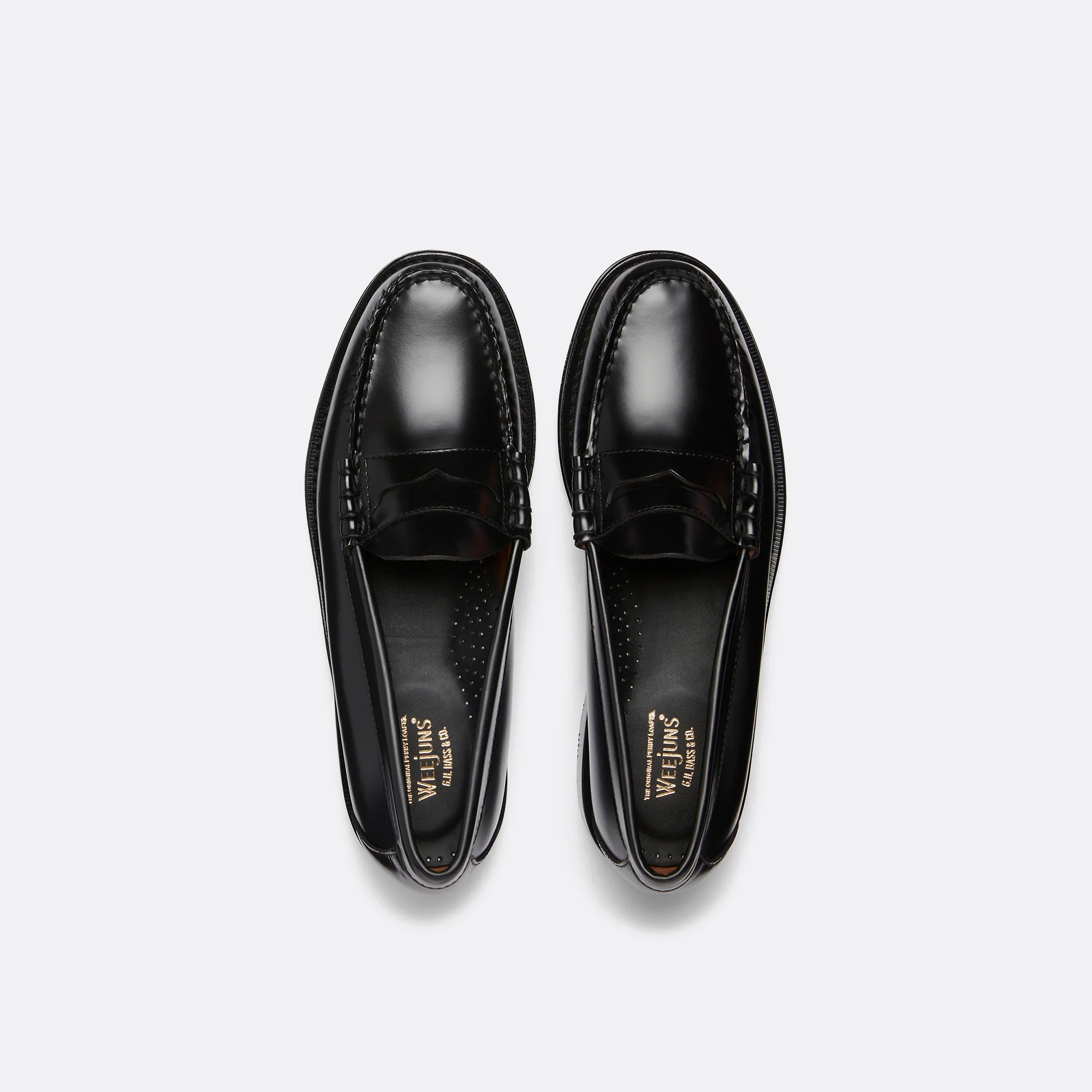 G.H Bass Weejuns Larson Penny Loafers in Black Leather