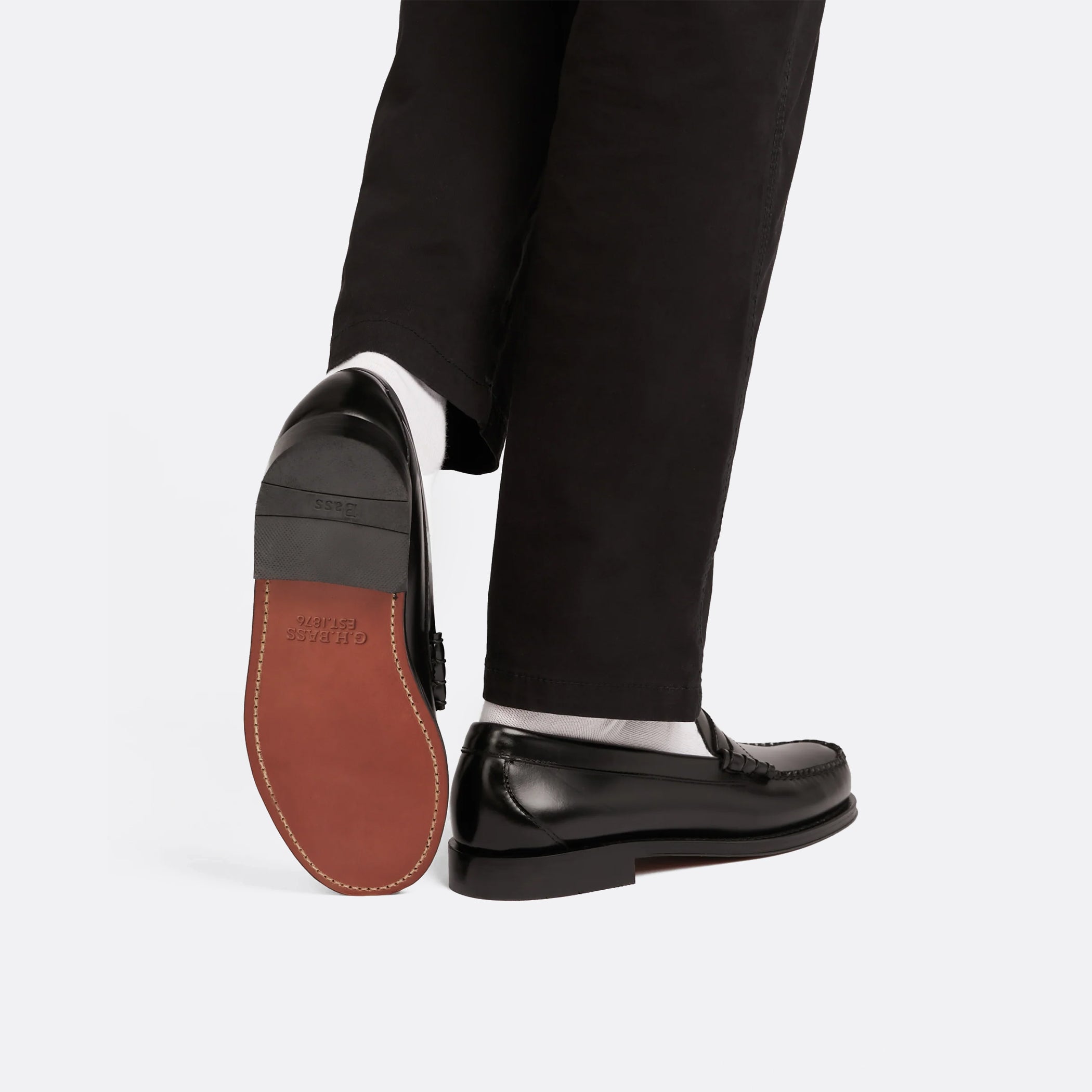 G.H Bass Weejuns Larson Penny Loafers in Black Leather