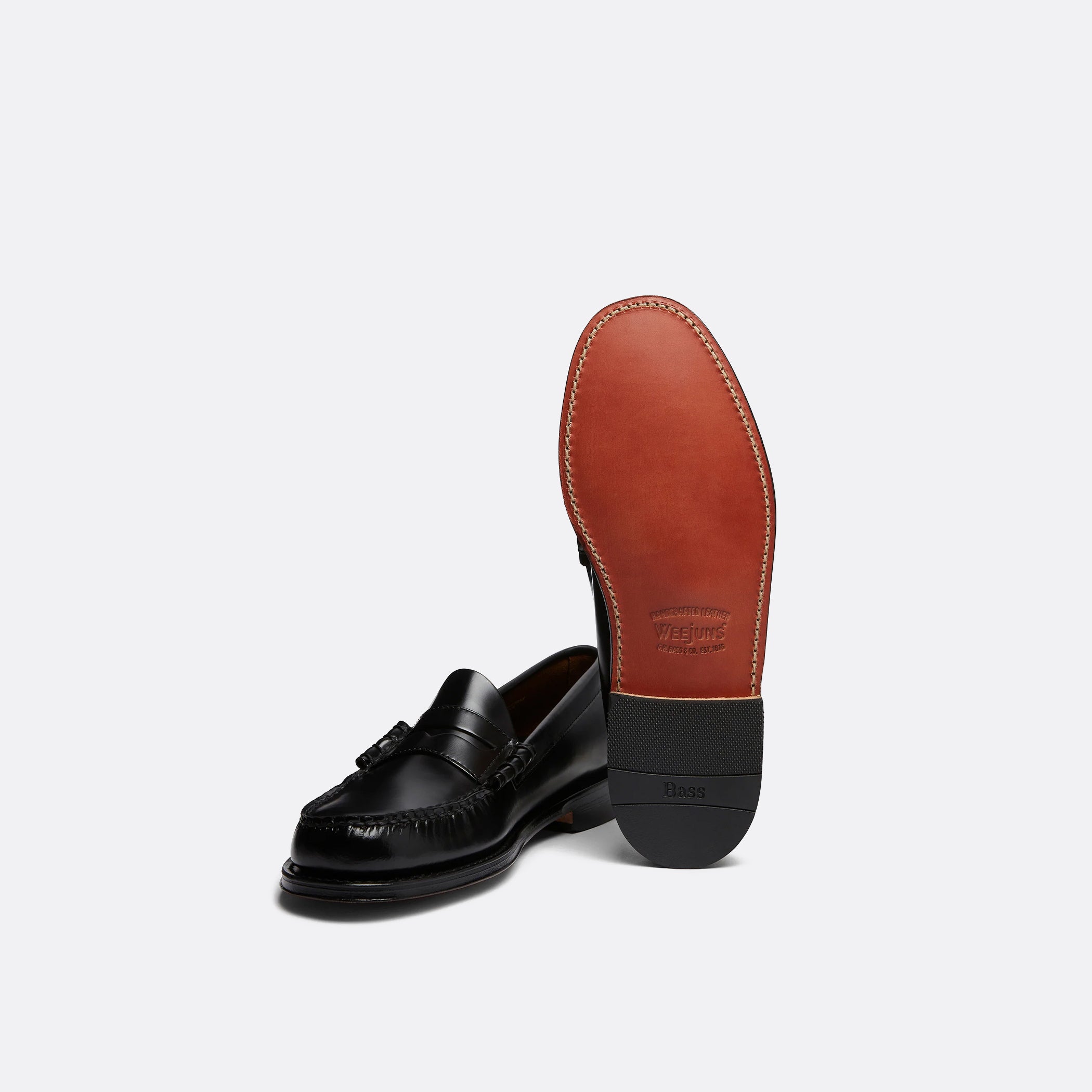 G.H Bass Weejuns Larson Penny Loafers in Black Leather