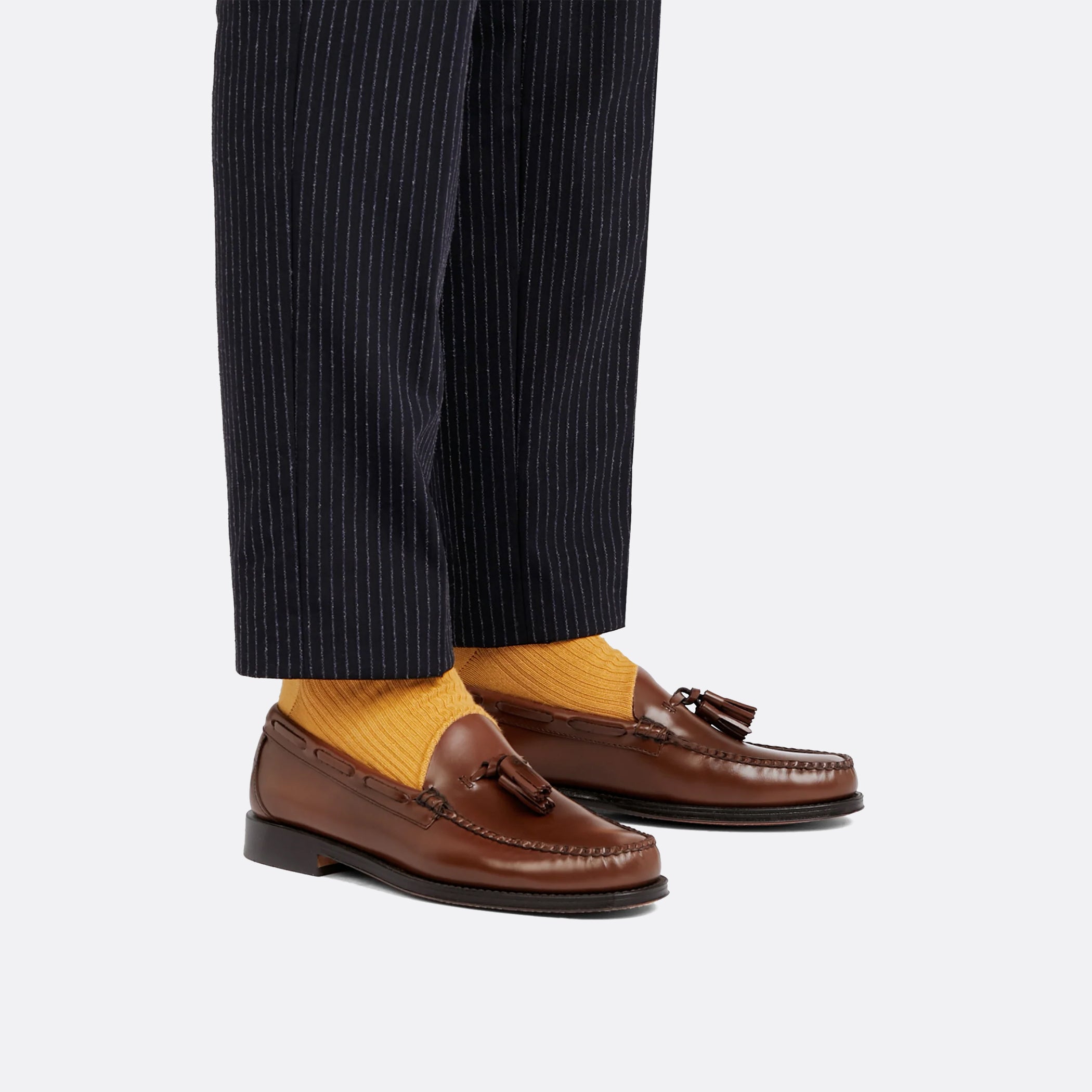 G.H Bass Weejuns Larkin Tassel Loafers in Brown Leather