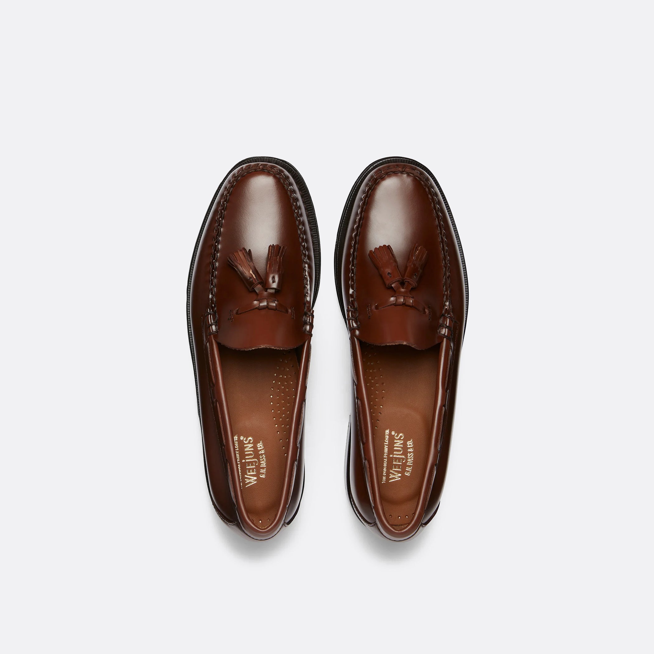 G.H Bass Weejuns Larkin Tassel Loafers in Brown Leather