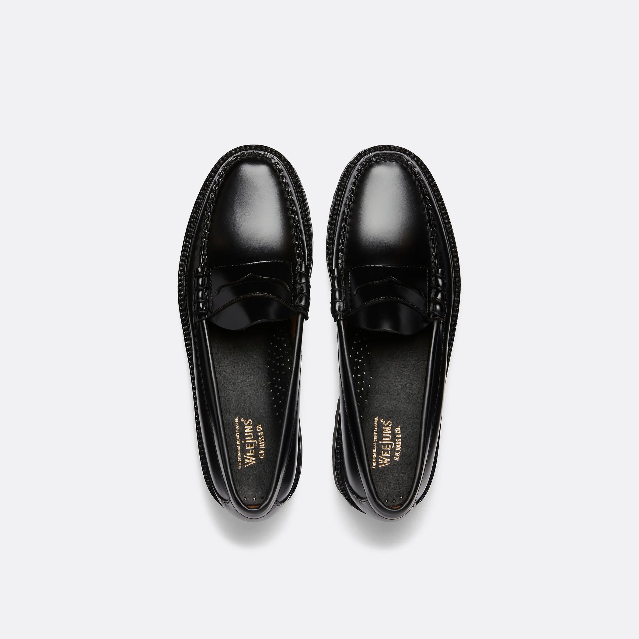G.H Bass Weejuns 90s Larson Penny Loafers in Black Leather