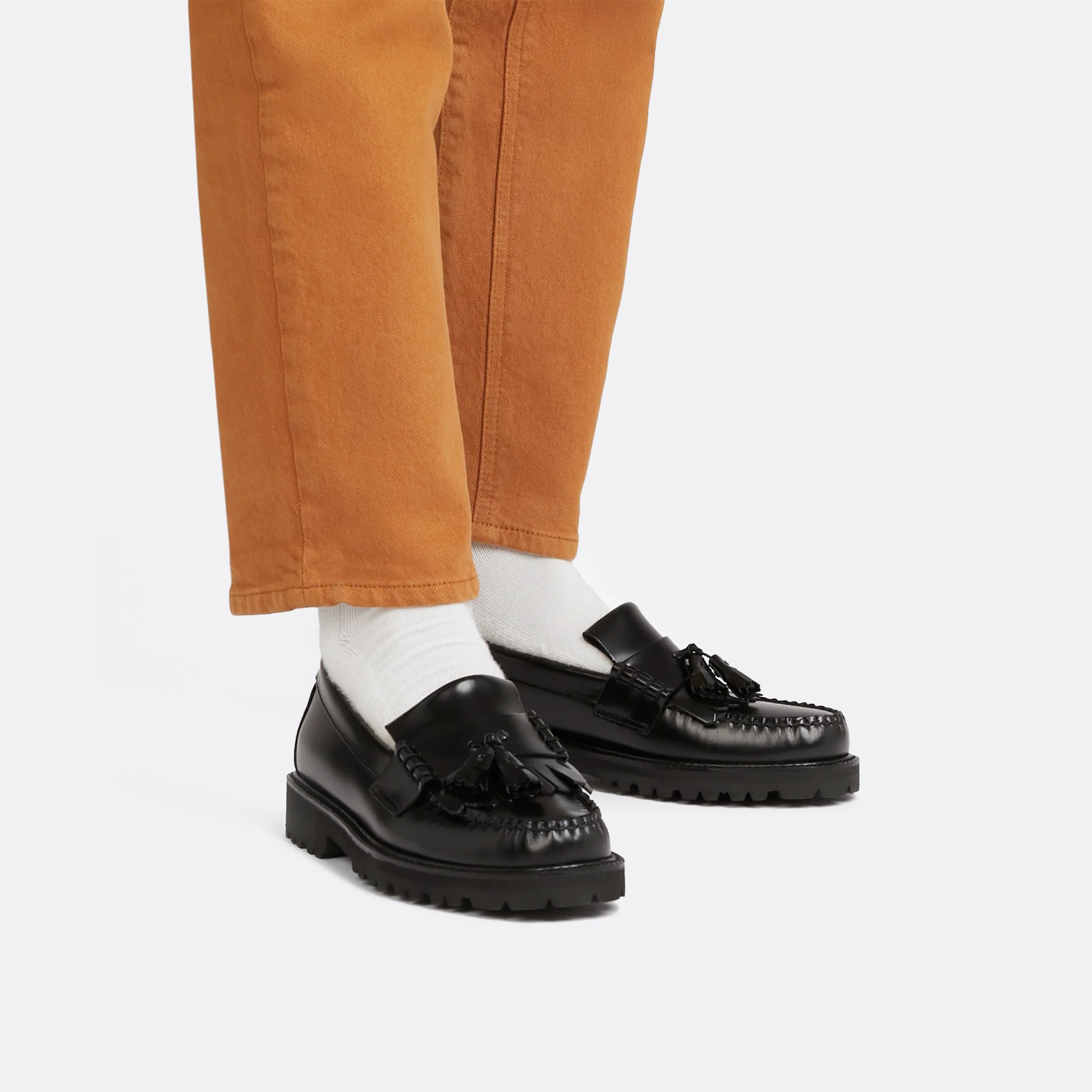 G.H Bass Weejuns 90s Layton II Kiltie Loafers in Black Leather