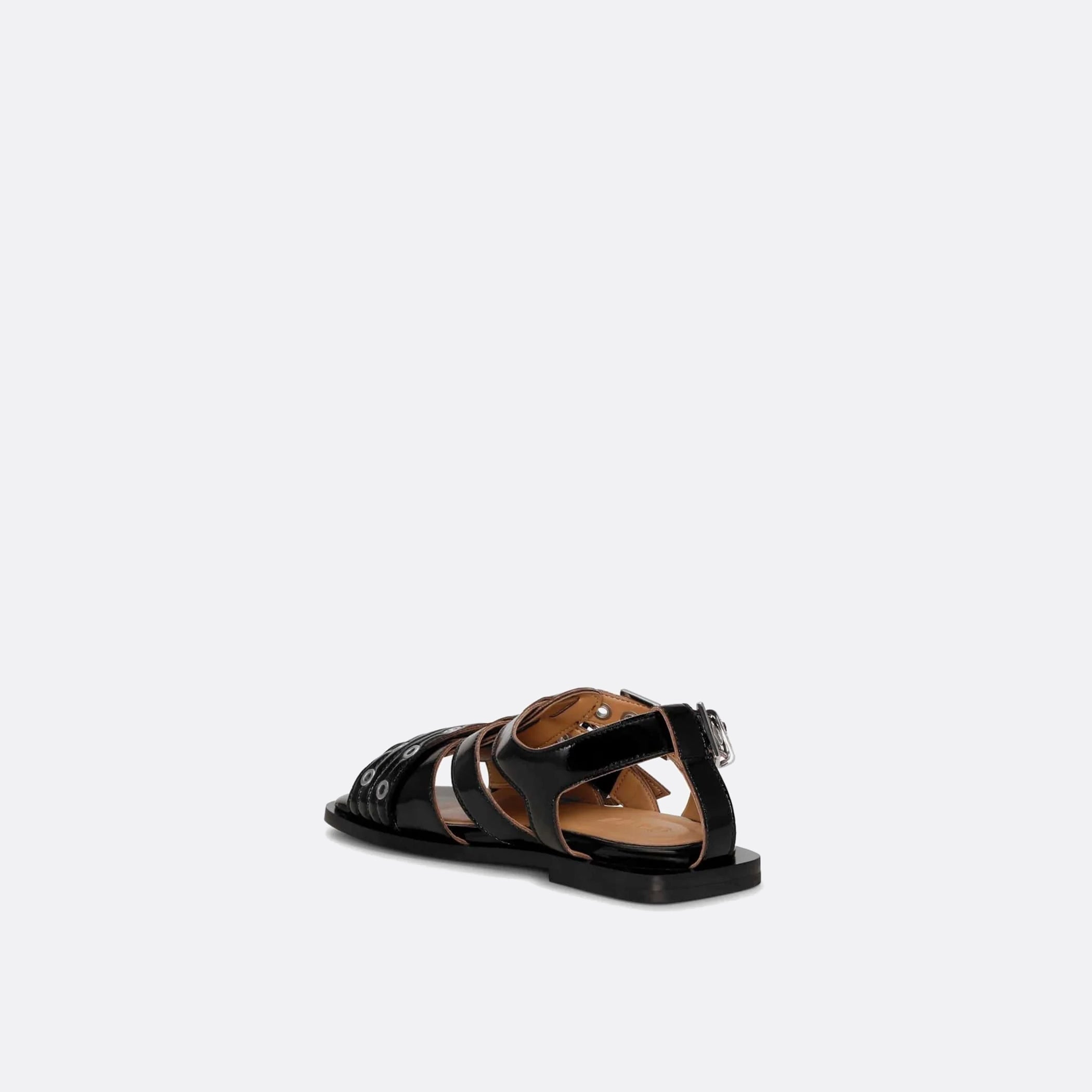Buckle Flat Strap Naplack Sandal