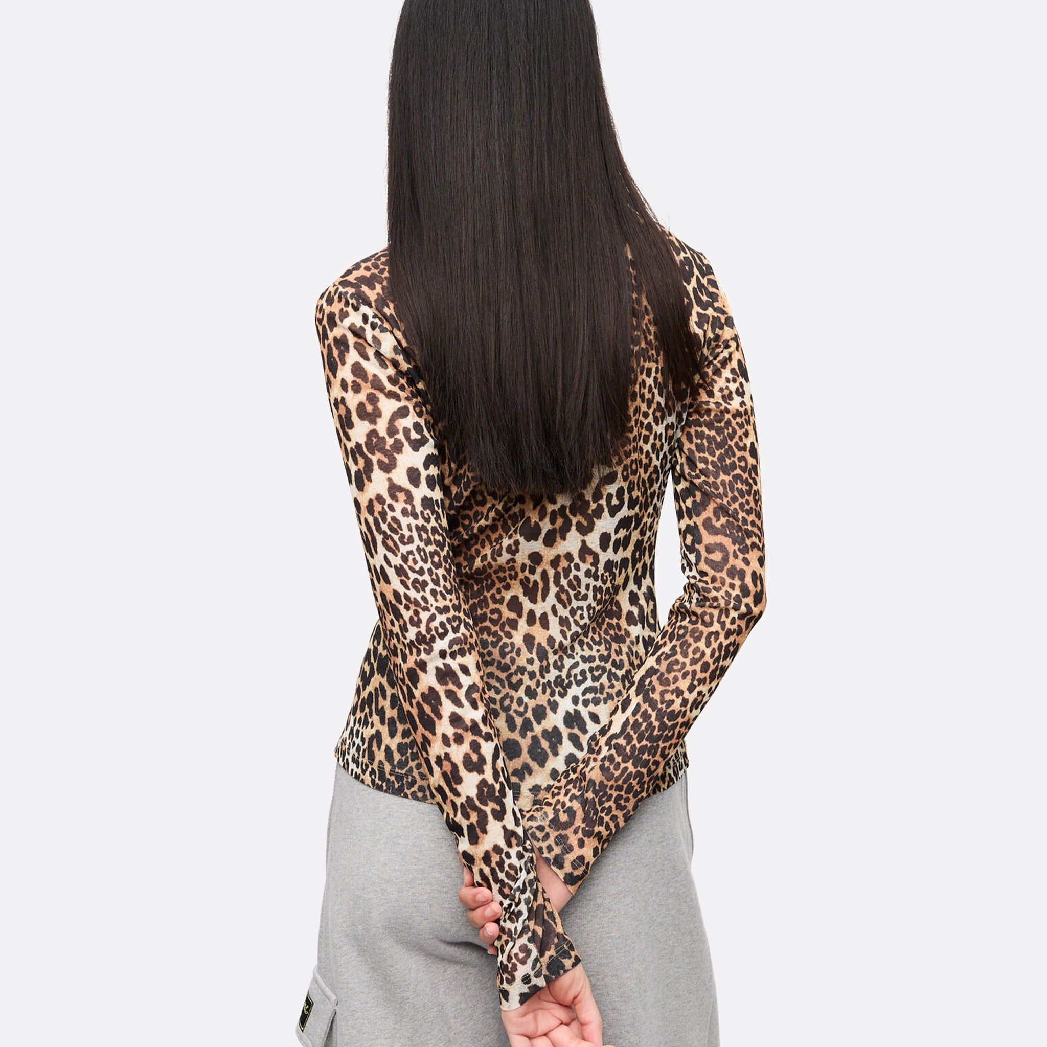 The Leopard Mesh Blouse from Ganni