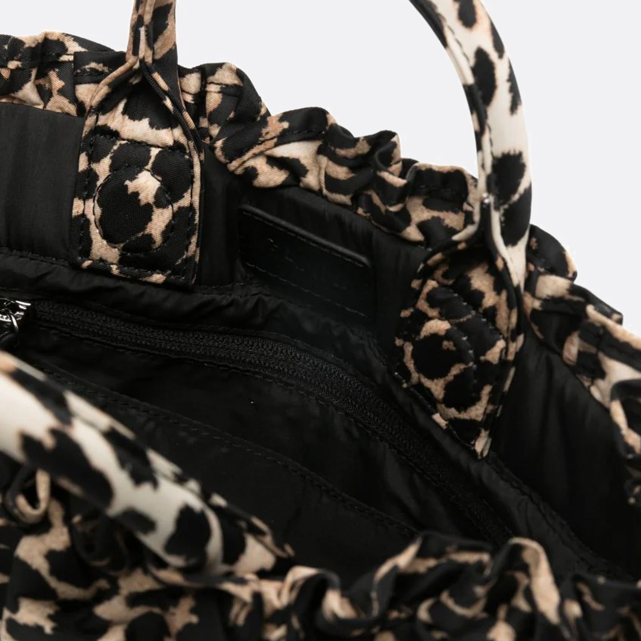 The Mini Shopper Ruffle Print Bag from Ganni