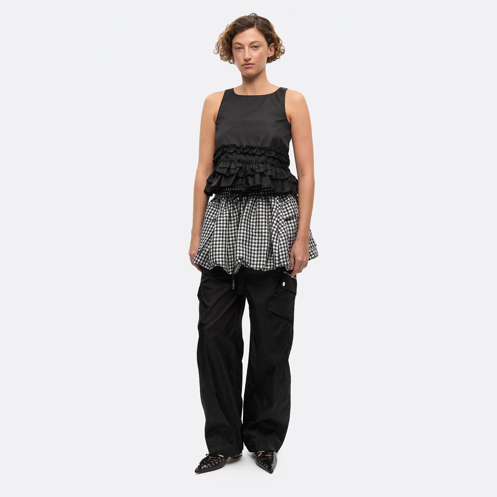 The Ruffled Duchesse Nylon Top from Ganni 