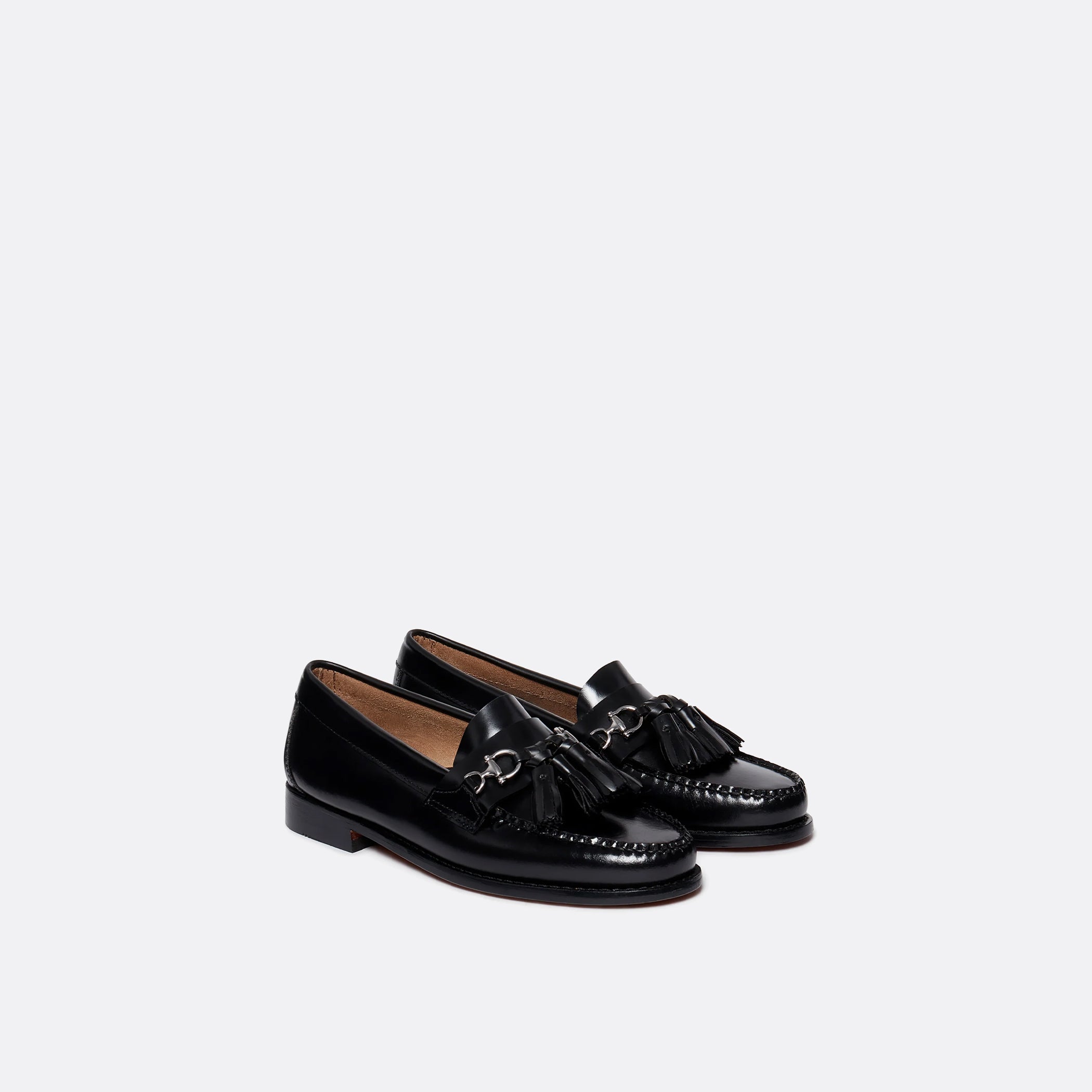 G.H Bass Weejuns Tetra Tassel Loafers in Black Leather
