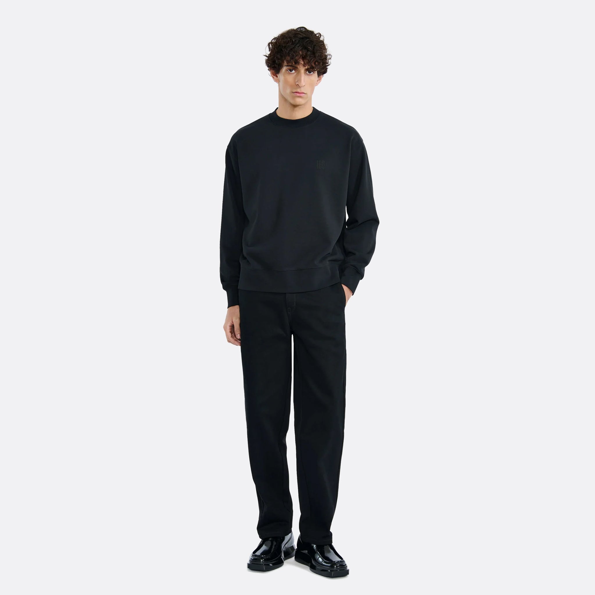 LGN Louis Gabriel Nouchi Logo Sweatshirt in Black