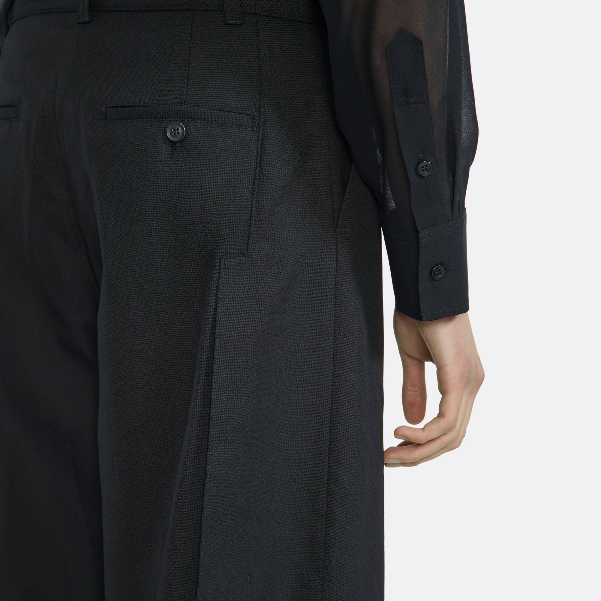 LGN Louis Gabriel Nouchi Pleated Suit Pants in Black