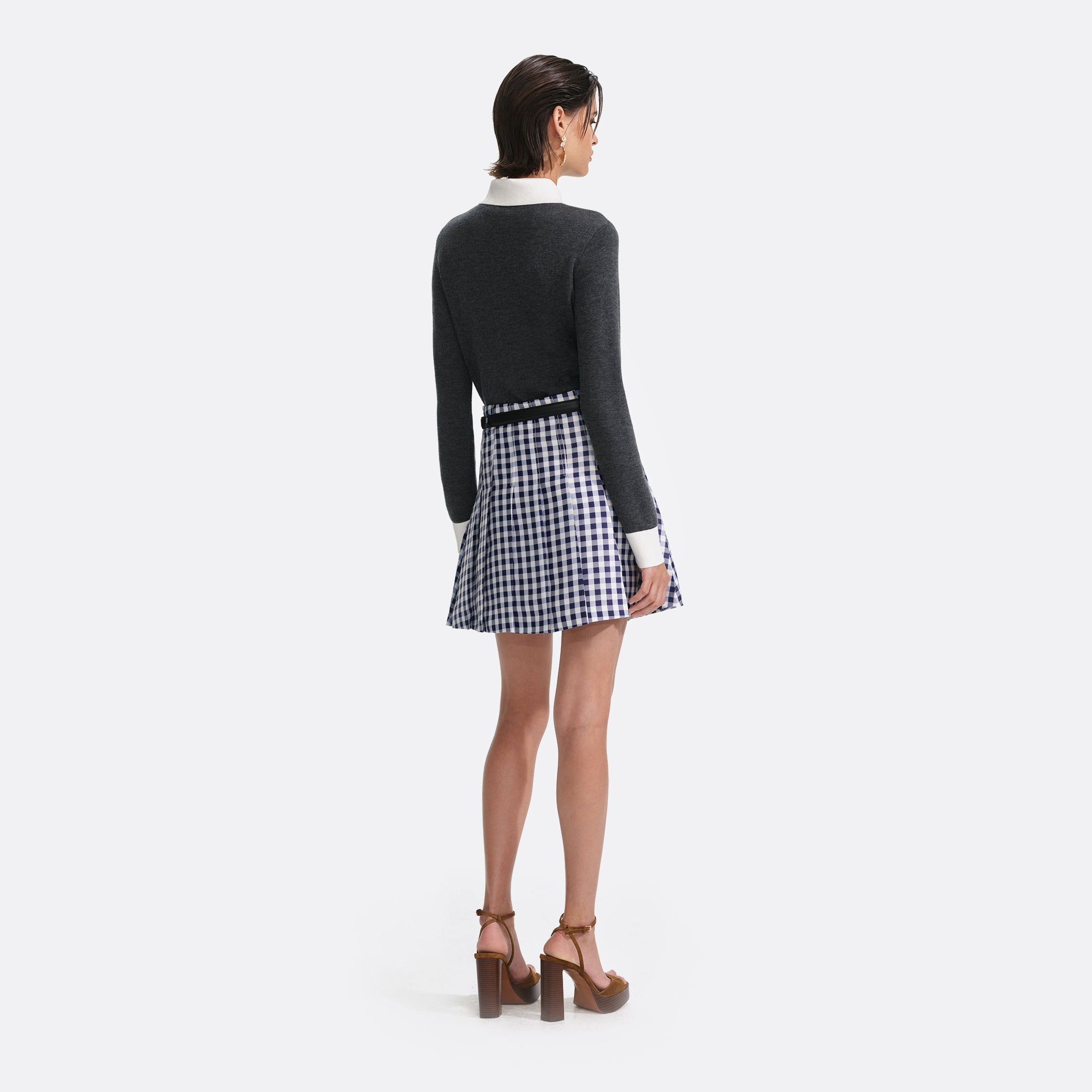 Self-Portrait Contrast Collar Cardigan