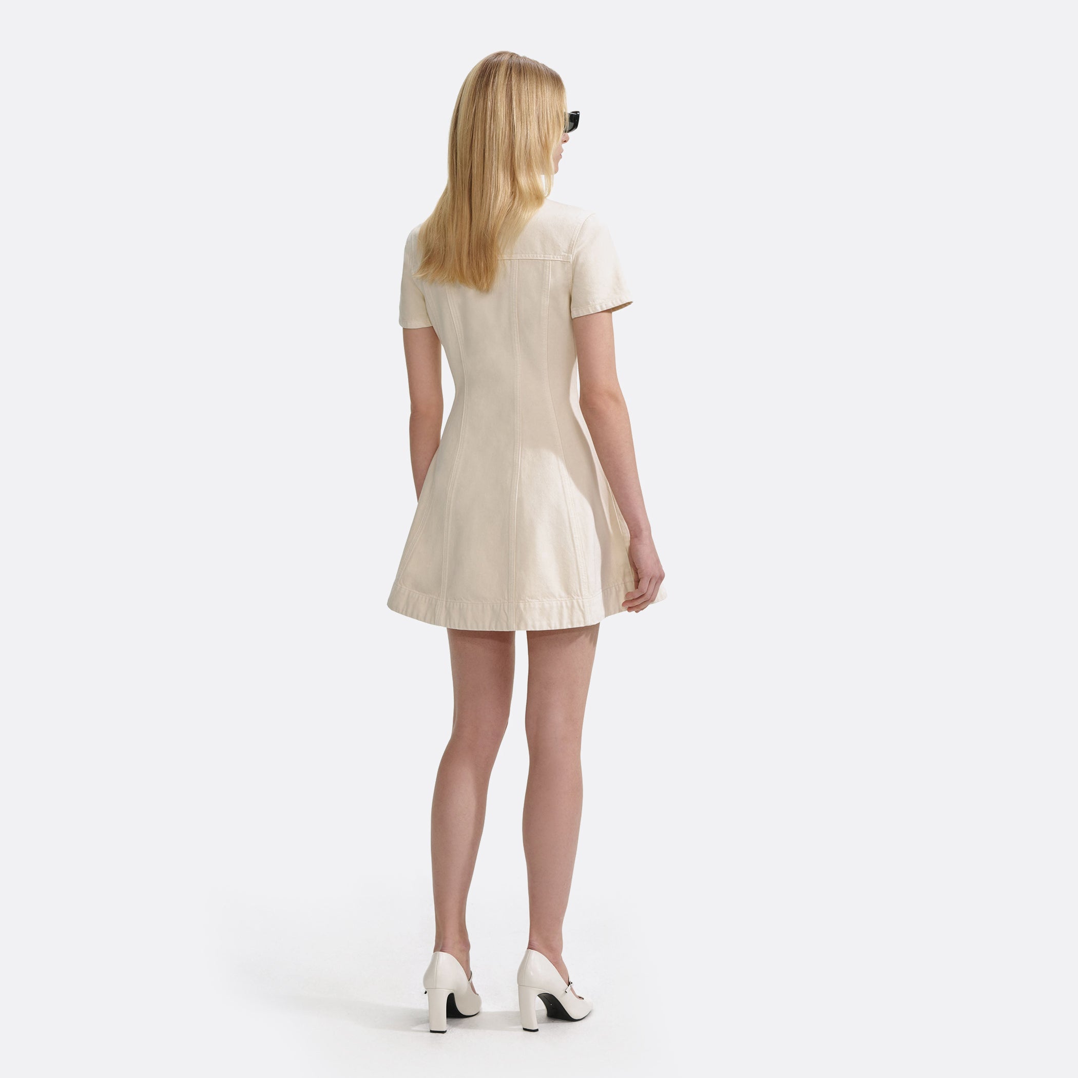 Self-Portrait Collared Denim Mini Dress