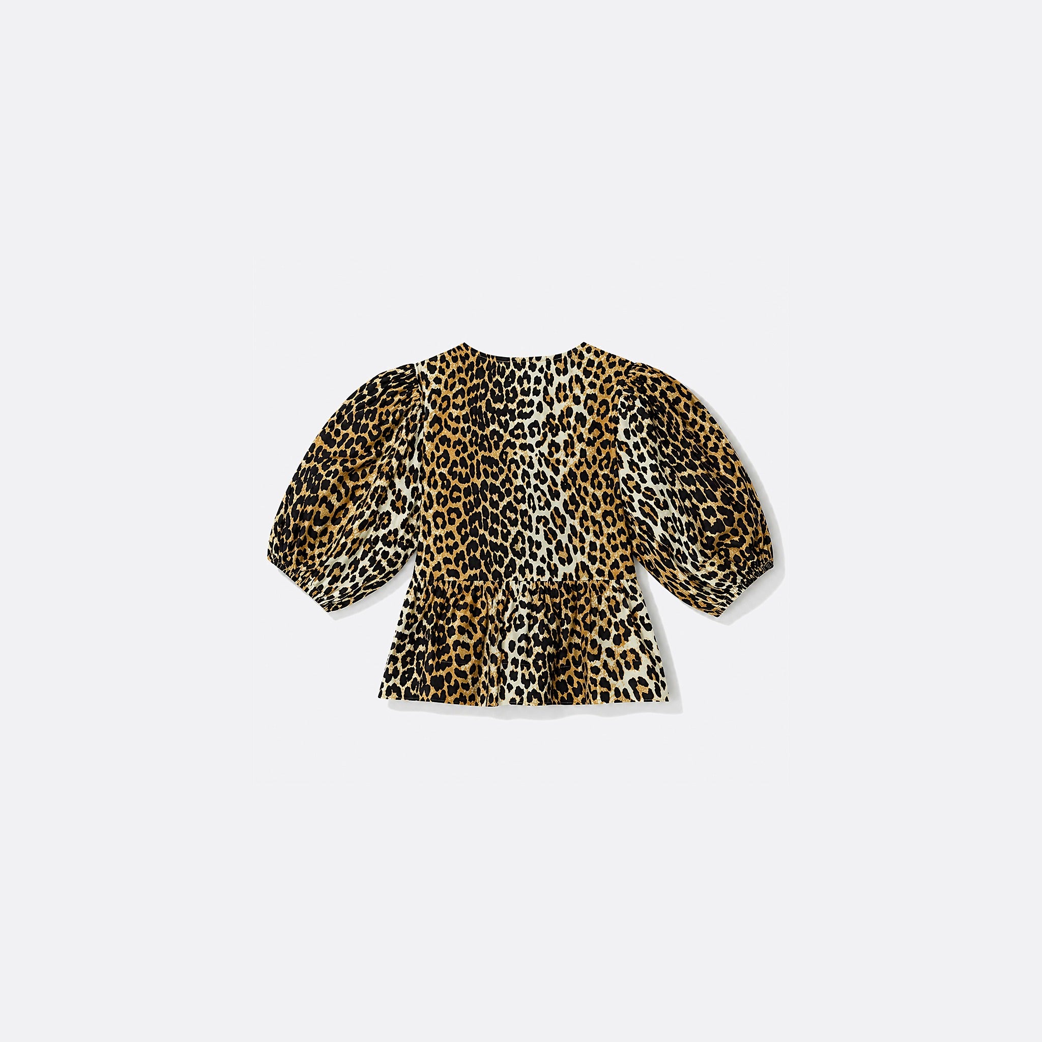 Leopard Poplin Peplum Blouse from GANNI
