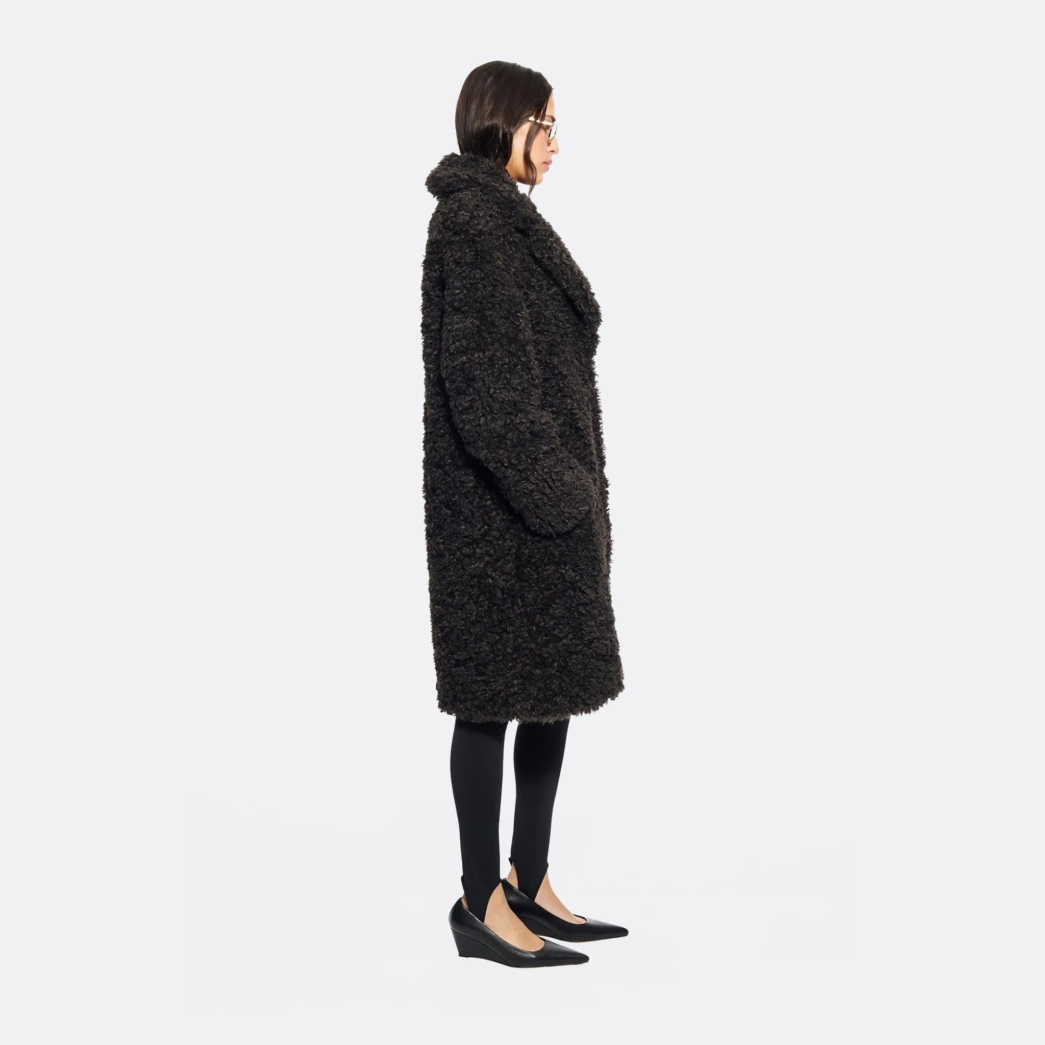 STAND STUDIO Camille Cocoon Coat in Black