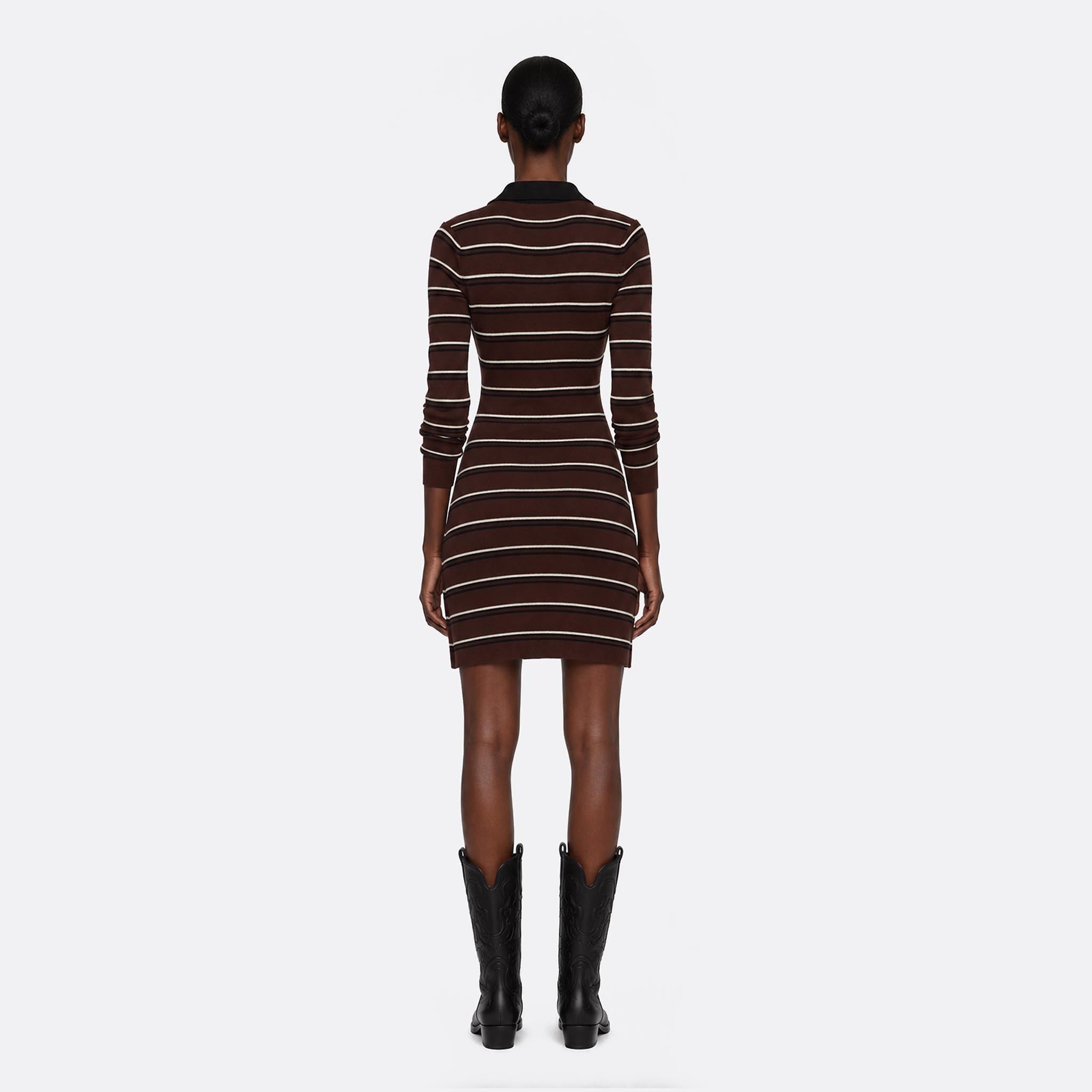 Striped Merino Wool Polo Dress from Ganni