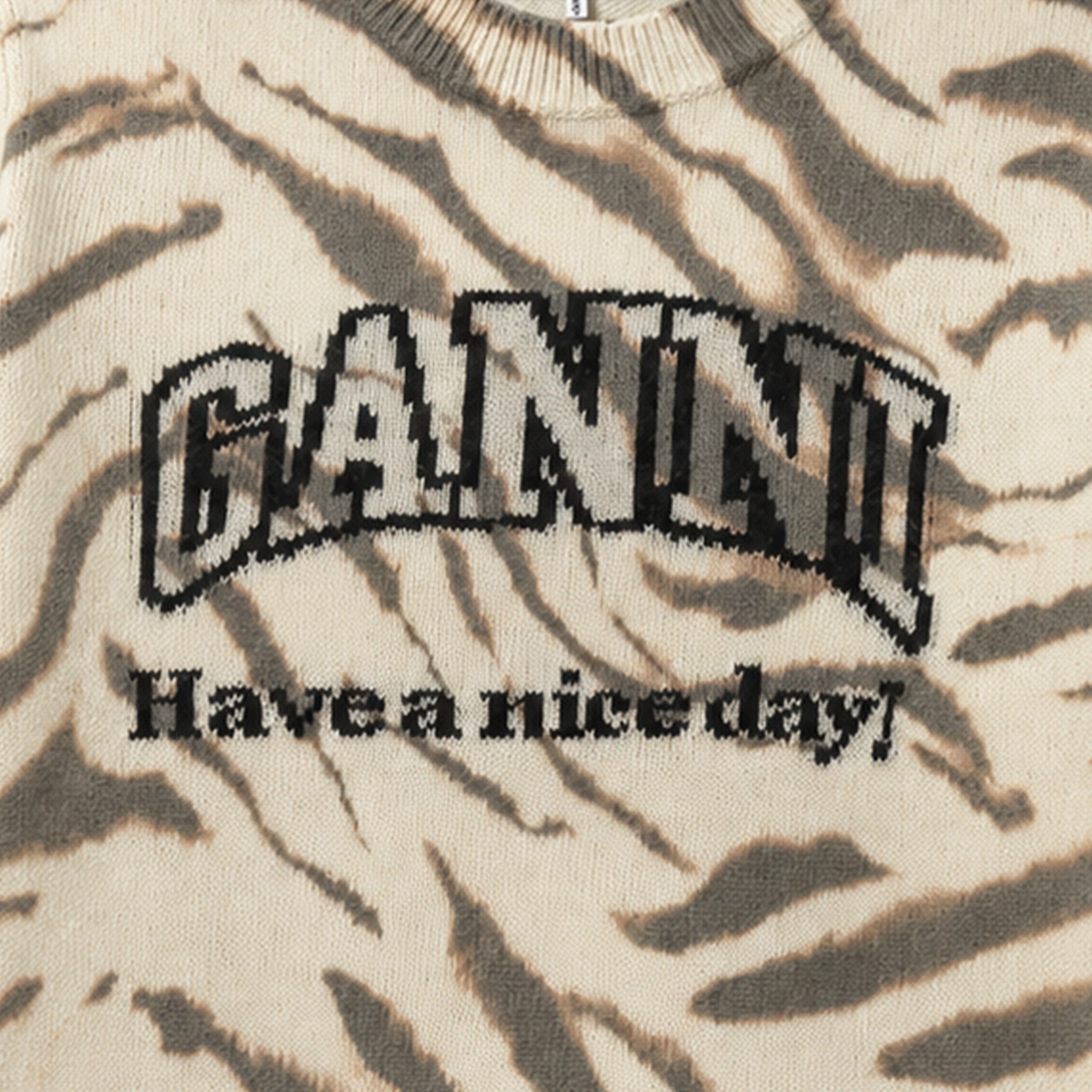 Zebra Graphic Wool Blend Sweater from GANNI