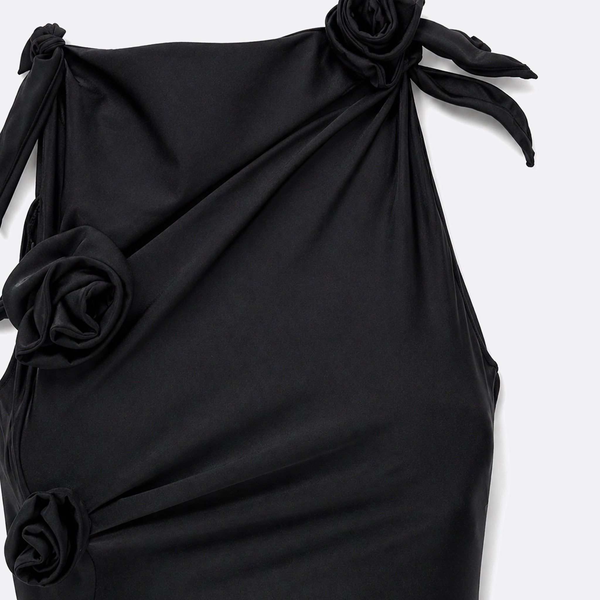 Coperni Asymmetric Mini Flower Dress