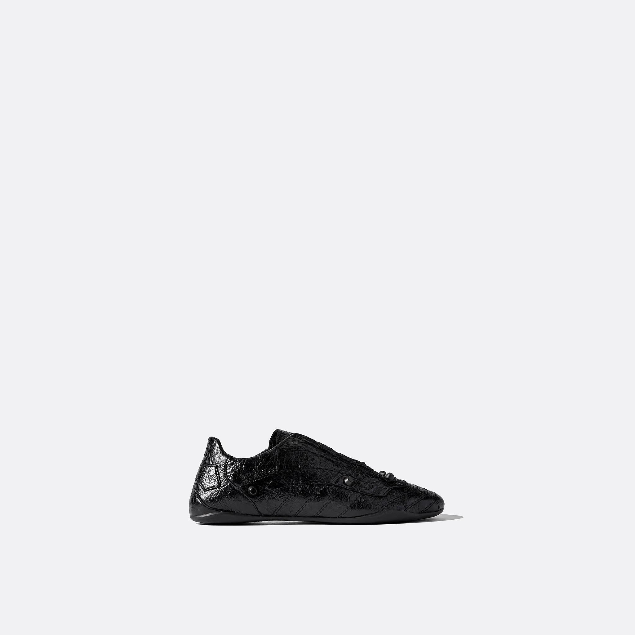 City Studded Crinkled-Leather Sneakers from Balenciaga