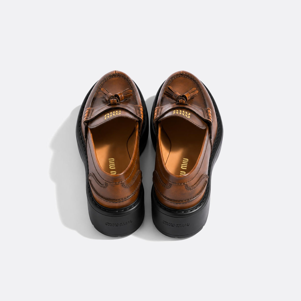 Deco' Leather Tassel Loafers from Miu Miu 