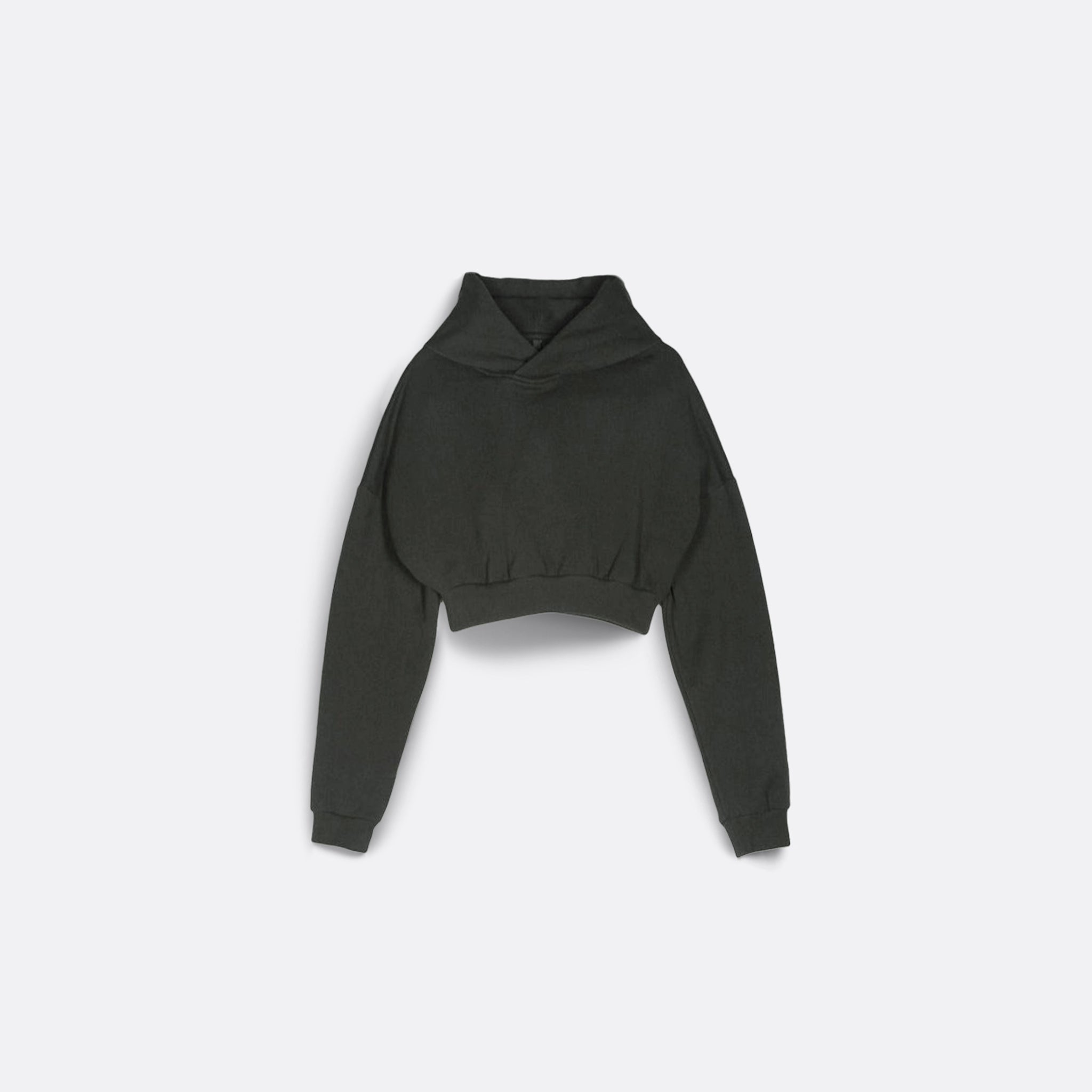 Entire Studios Cropped Heavy Hood in Washed Black