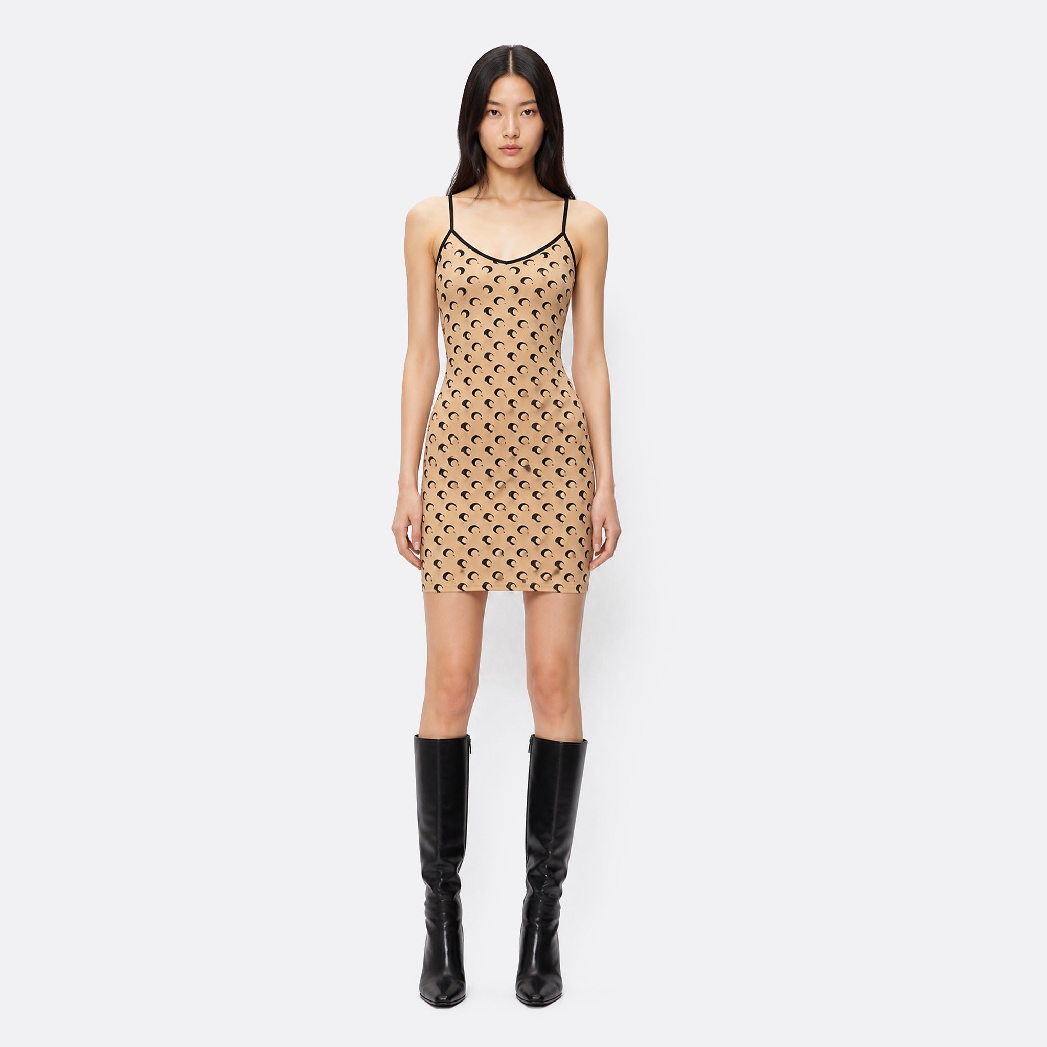 Moon Printed Jersey Strap Mini Dress from Marine Serre 