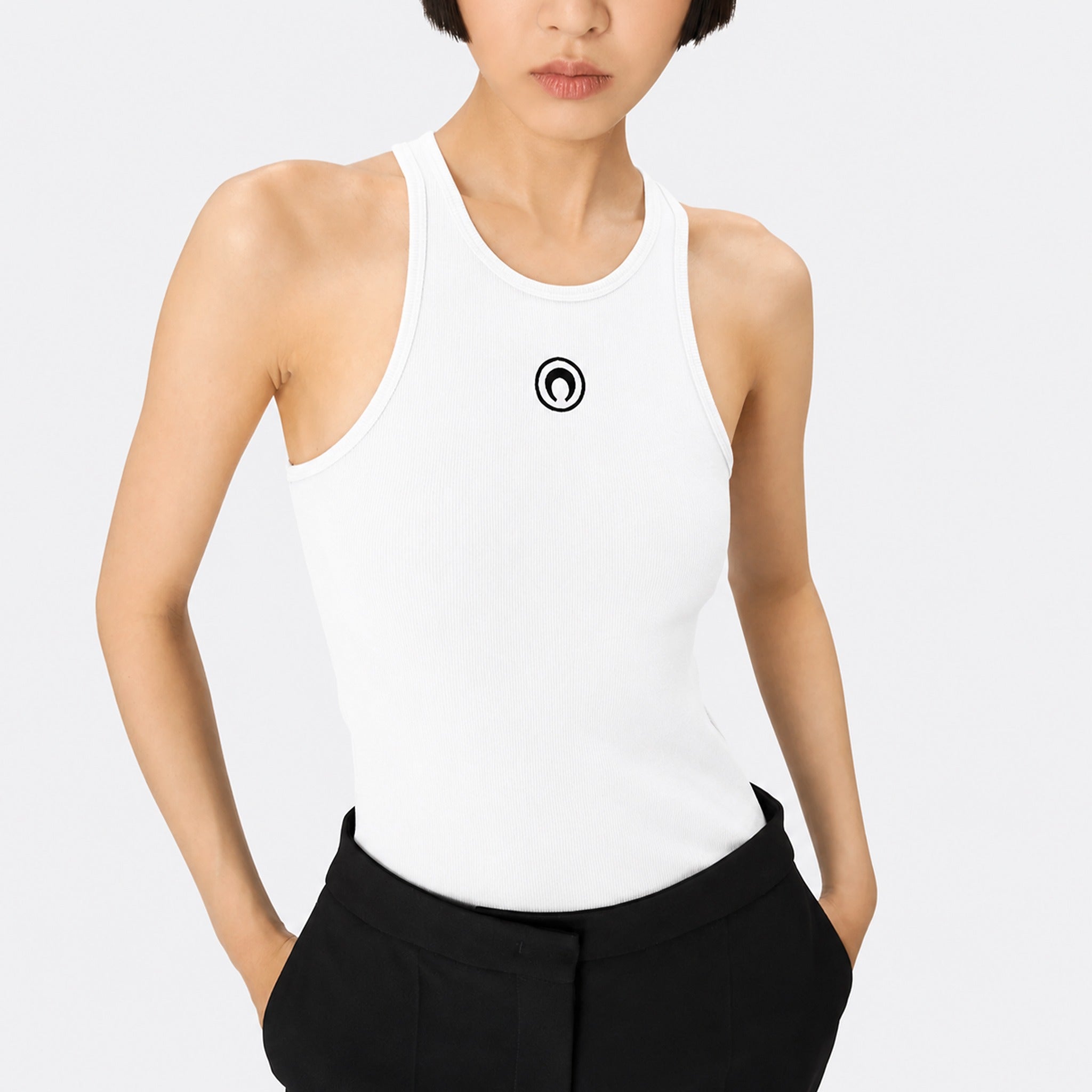 Moon Organic Cotton Rib Tank Top from Marine Serre
