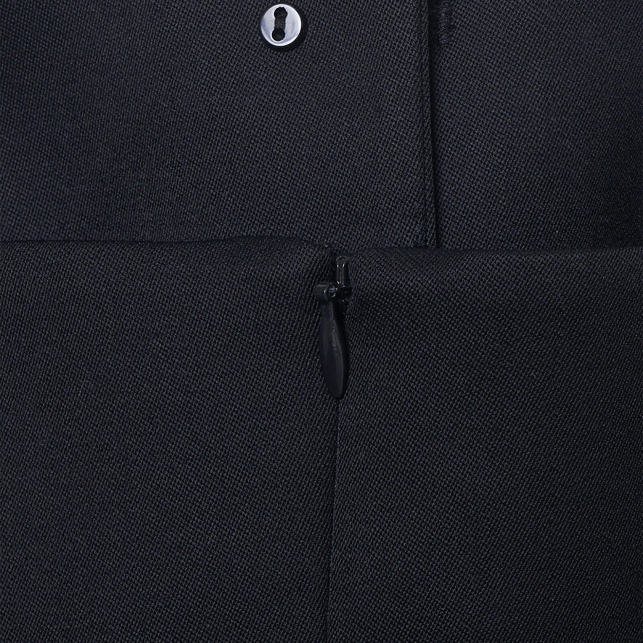 Pearl Buttons Wool Blend Bustier Mini Dress in Black