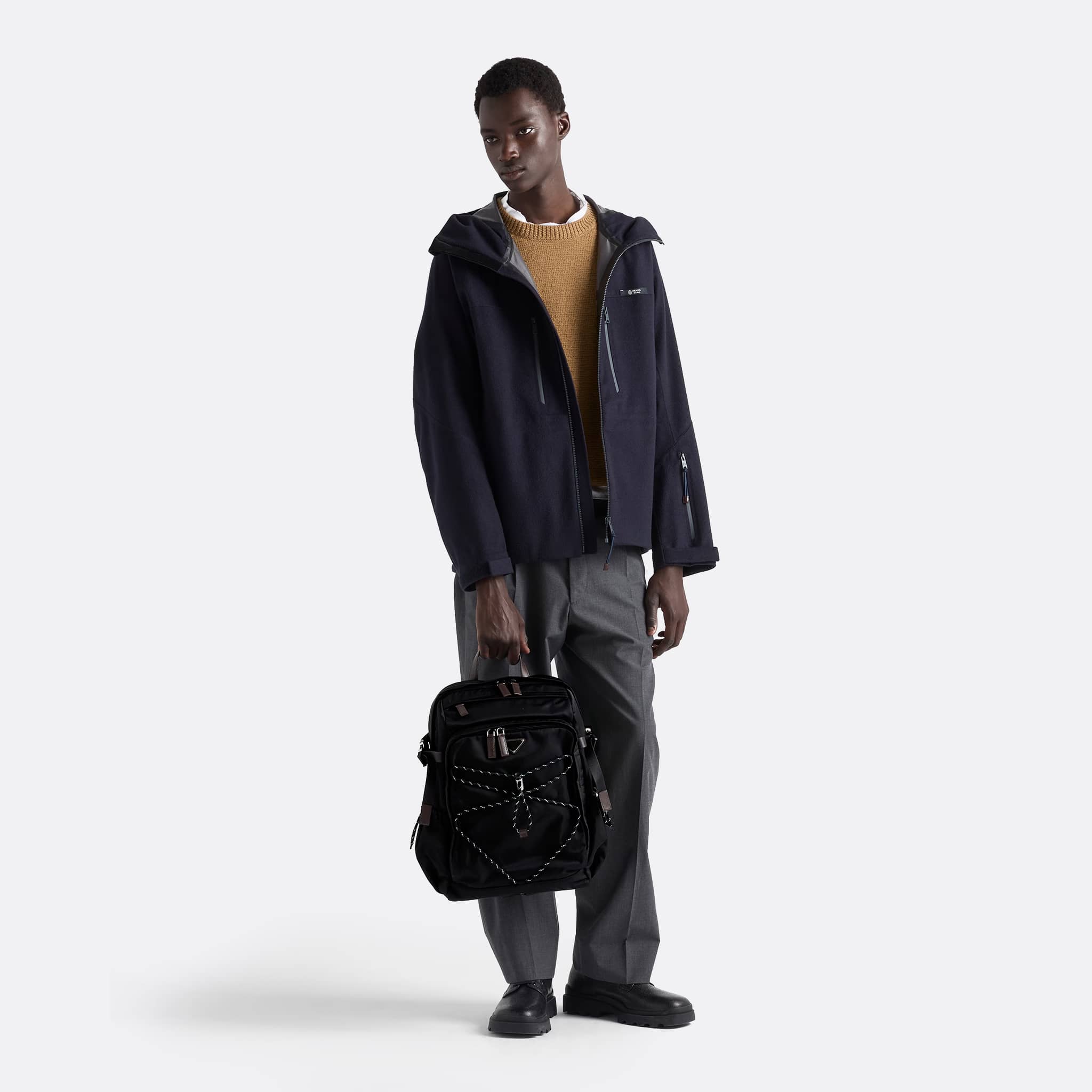 Prada Speedrock Re-Nylon and Leather Backpack