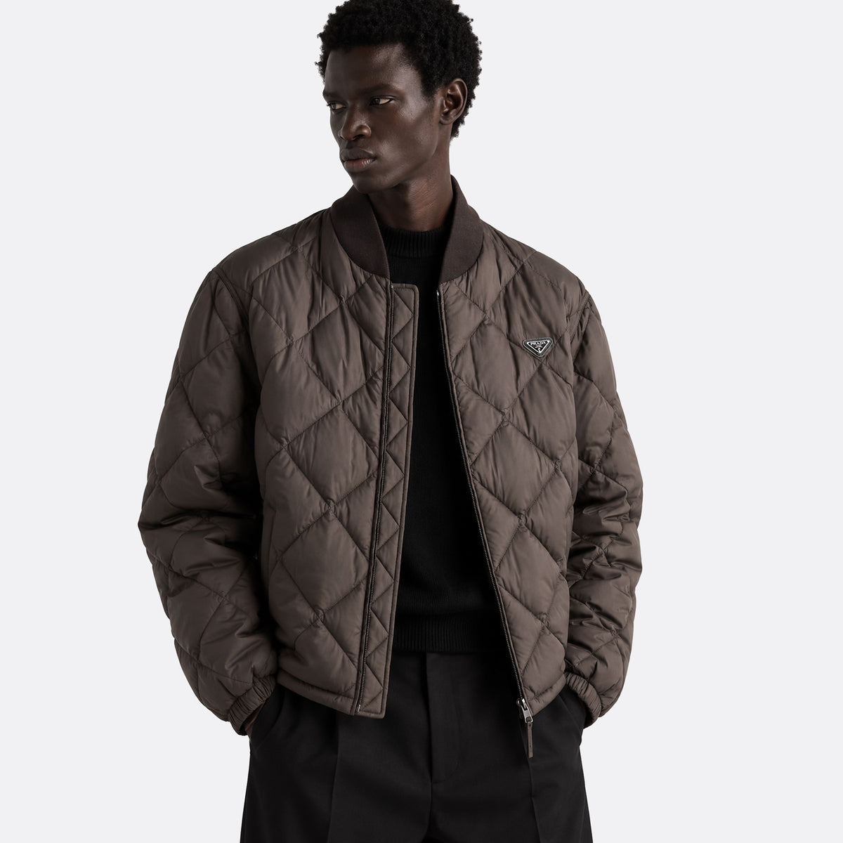 Short Technical Fabric Down Jacket from Prada