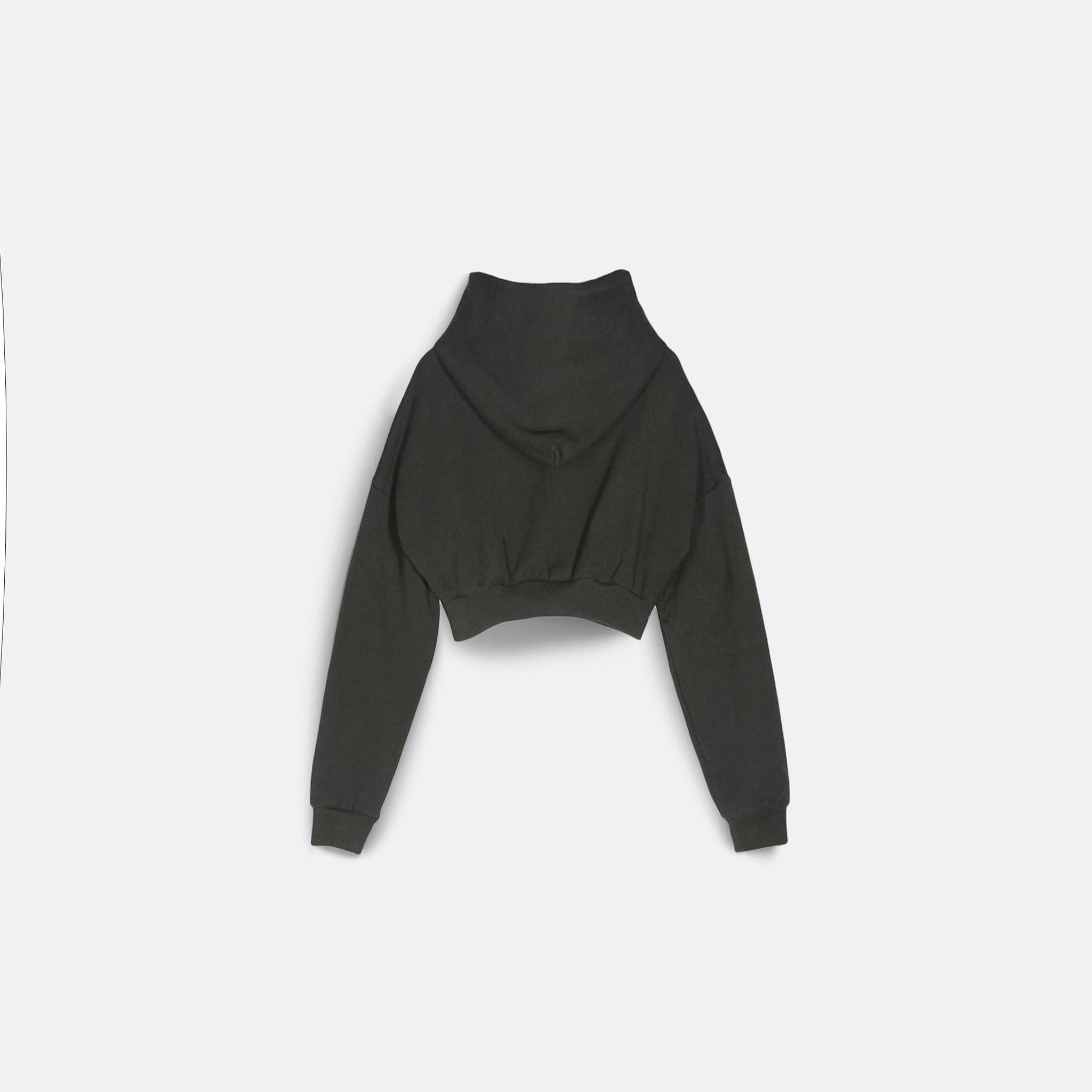 Entire Studios Cropped Heavy Hood in Washed Black