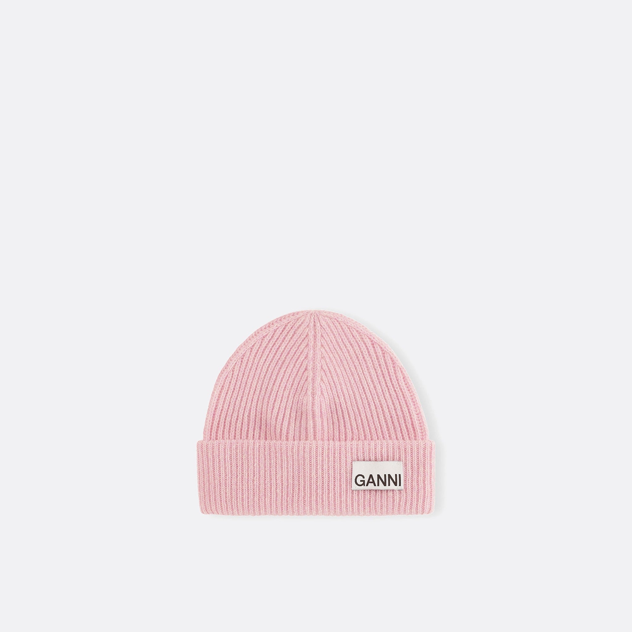 Oversized Wool Rib Knit Beanie by Ganni