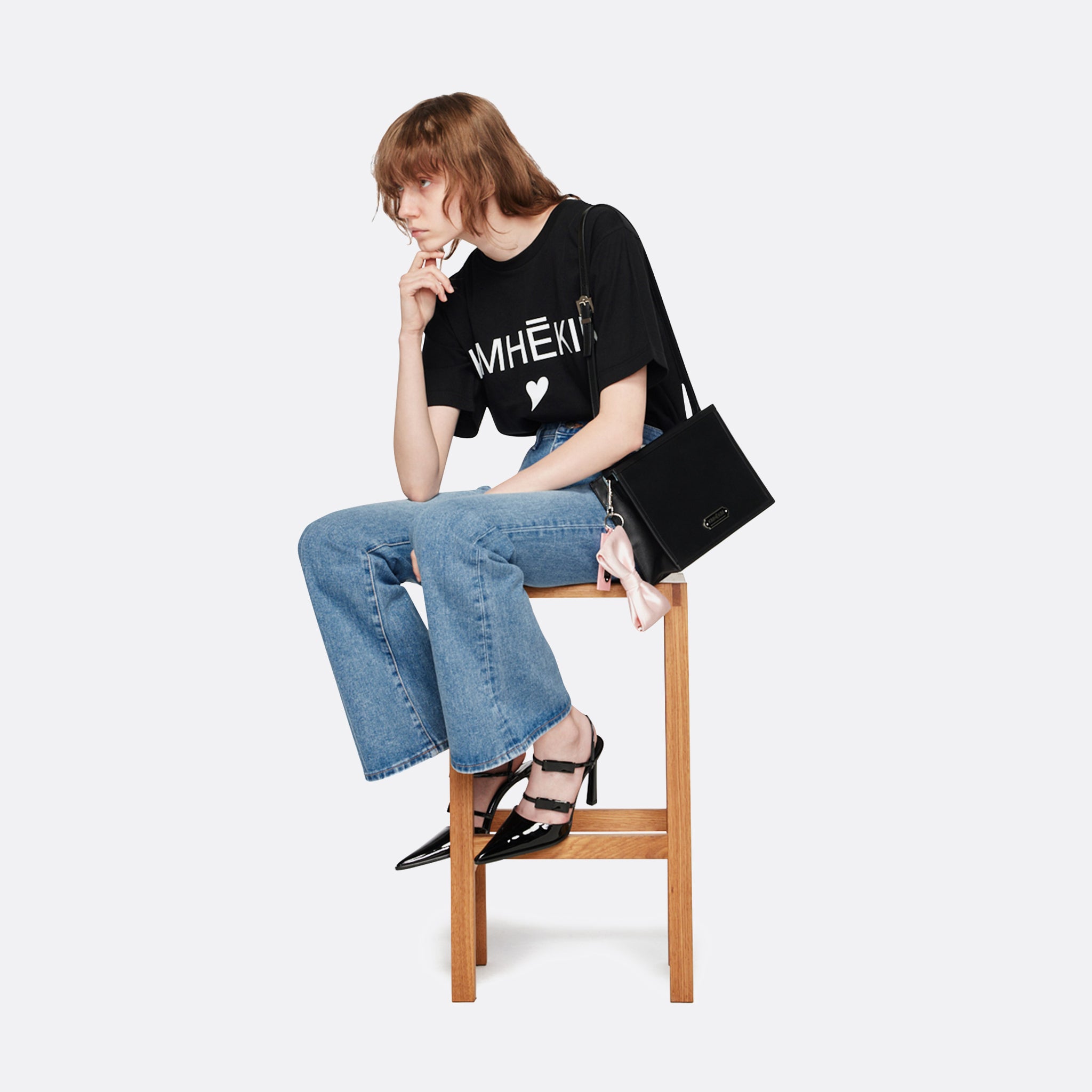 Kimhekim Heart T-Shirt in Black