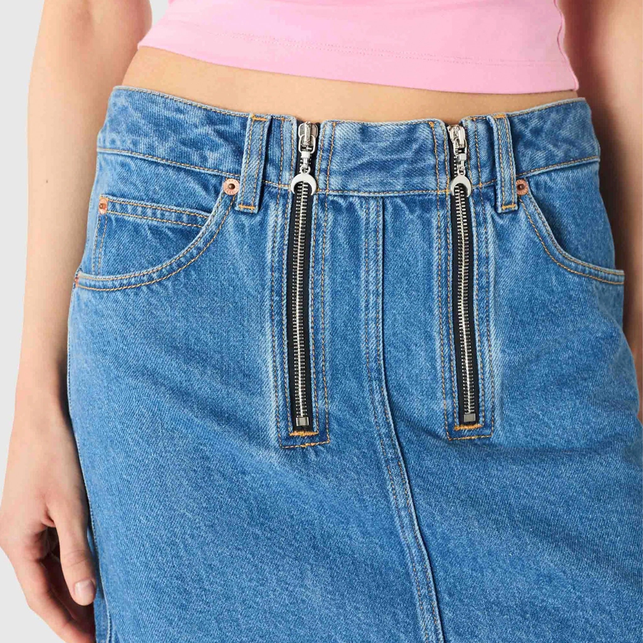  Zipped Denim Mini Skirt from Marine Serre 