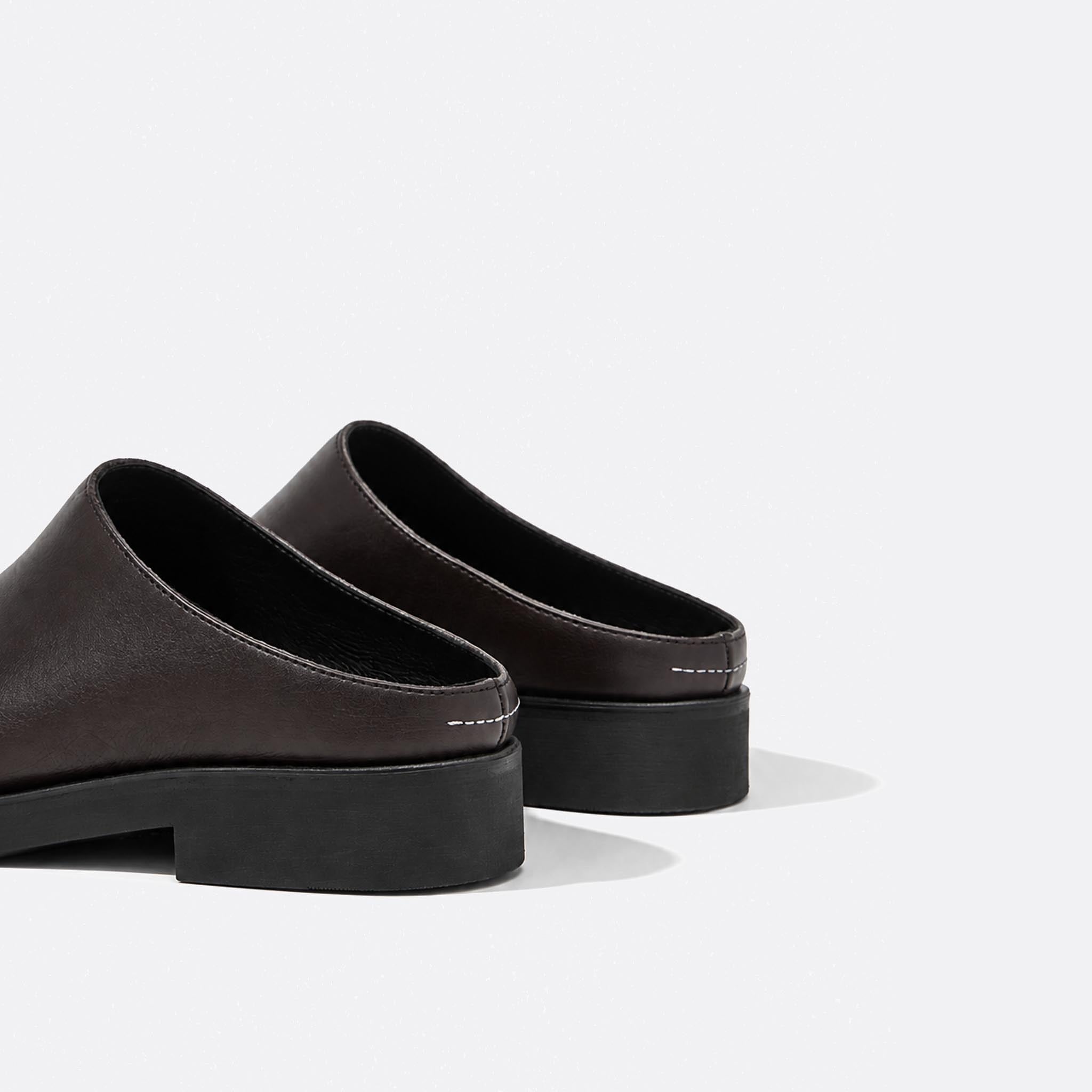 Round-Toe Leather Biker Mules from MM6 Maison Margiela