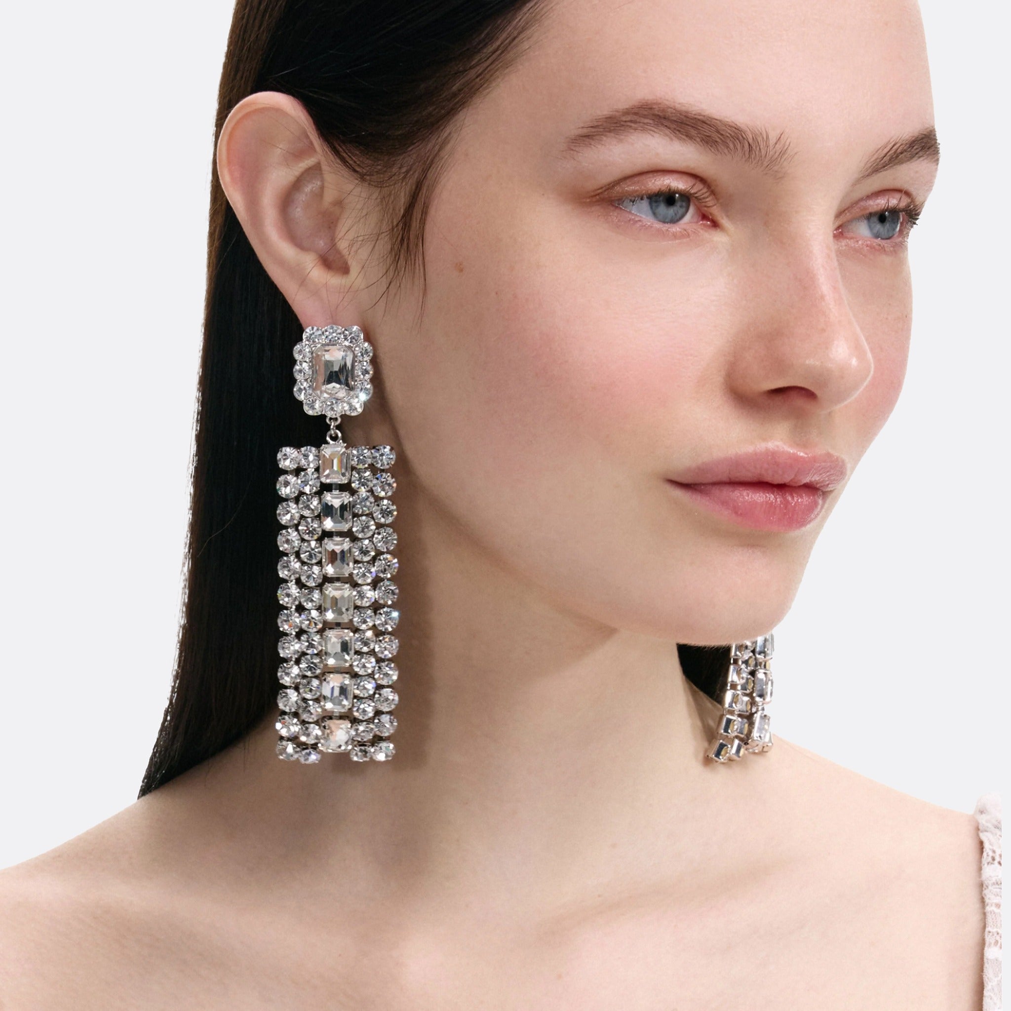 Multi Crystal Droplet Earrings from Self-Portrait