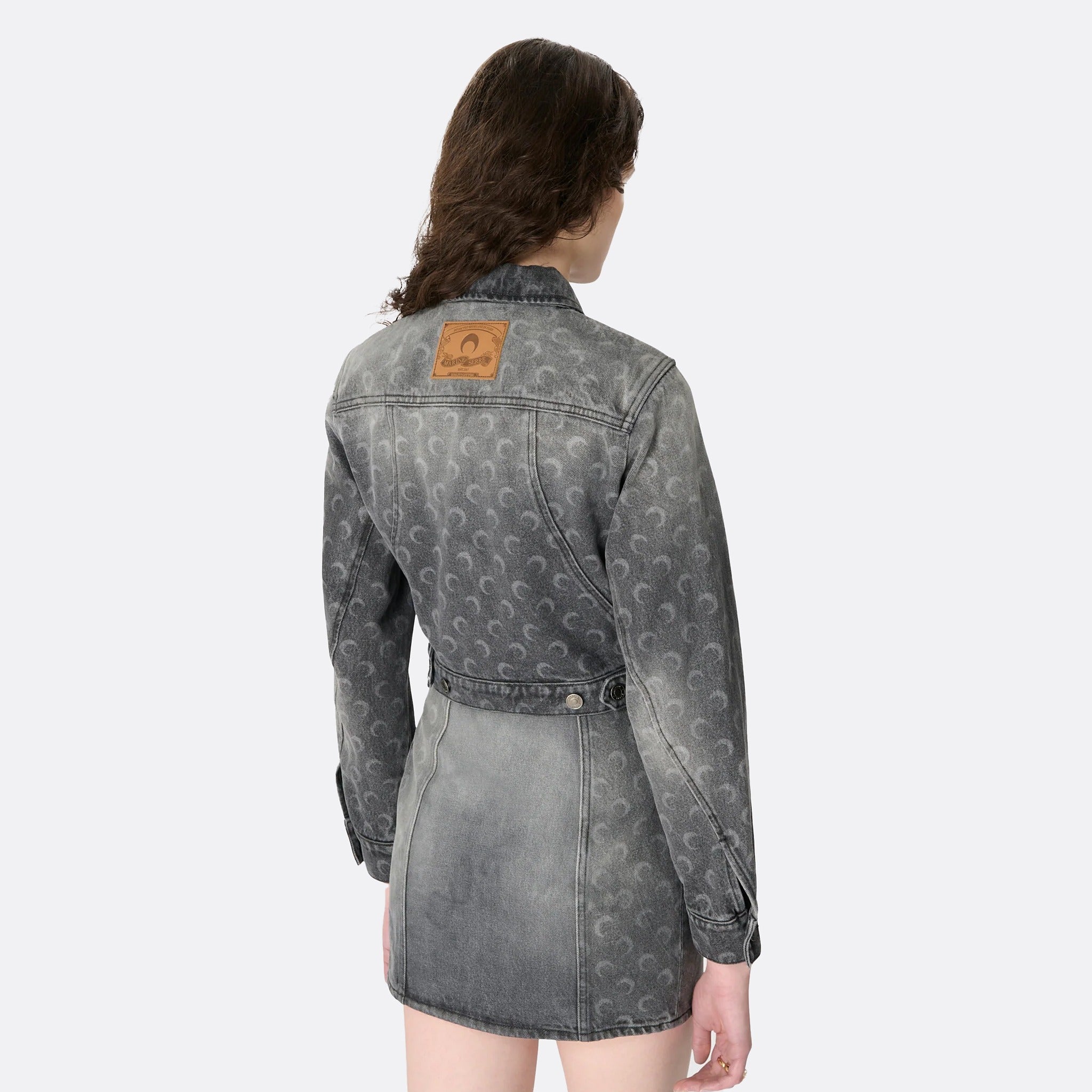 Moon Laser Grey Wash Denim Cropped Jacket by Marine Serre