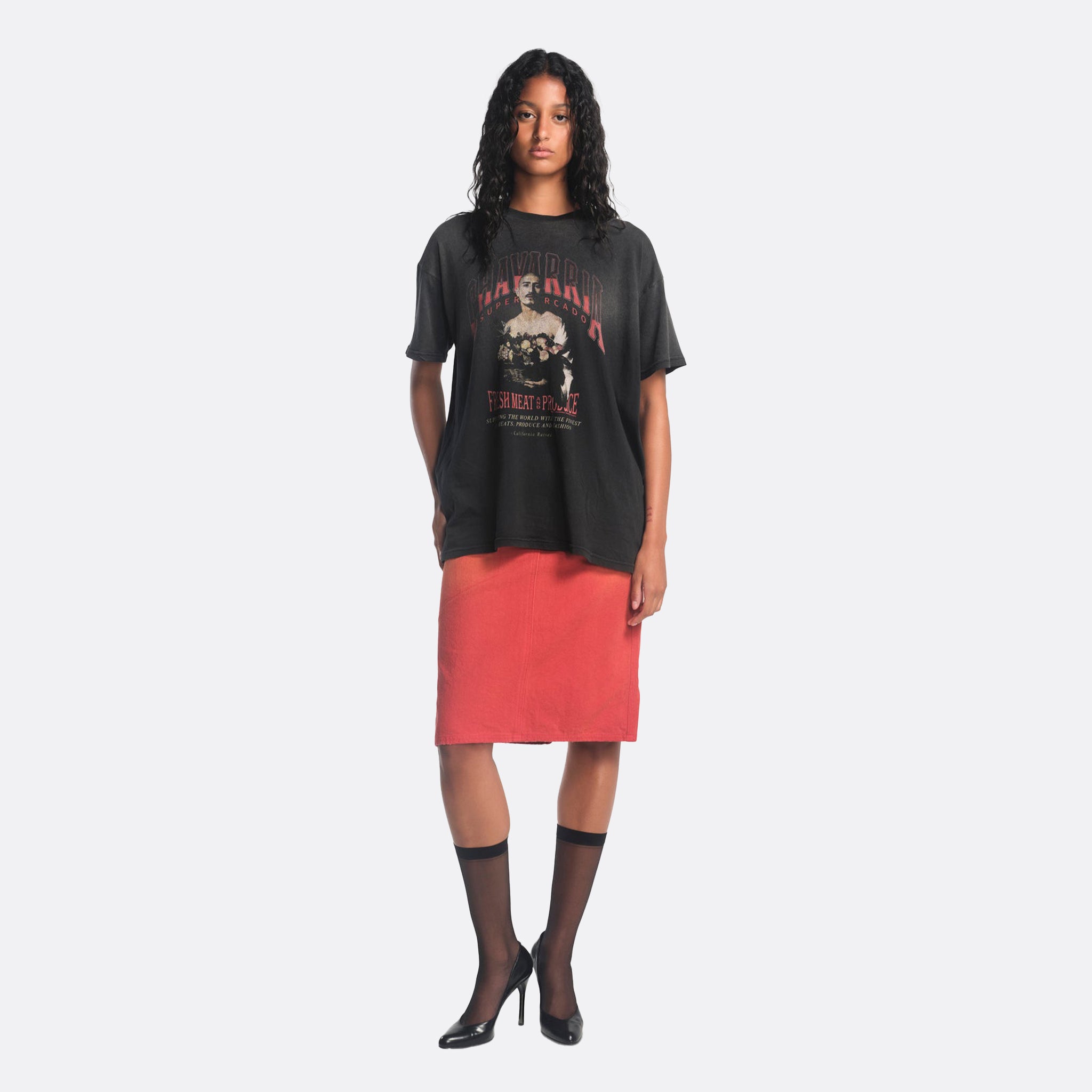 Willy Chavarria San Chachi Produce Easy Tee in Black