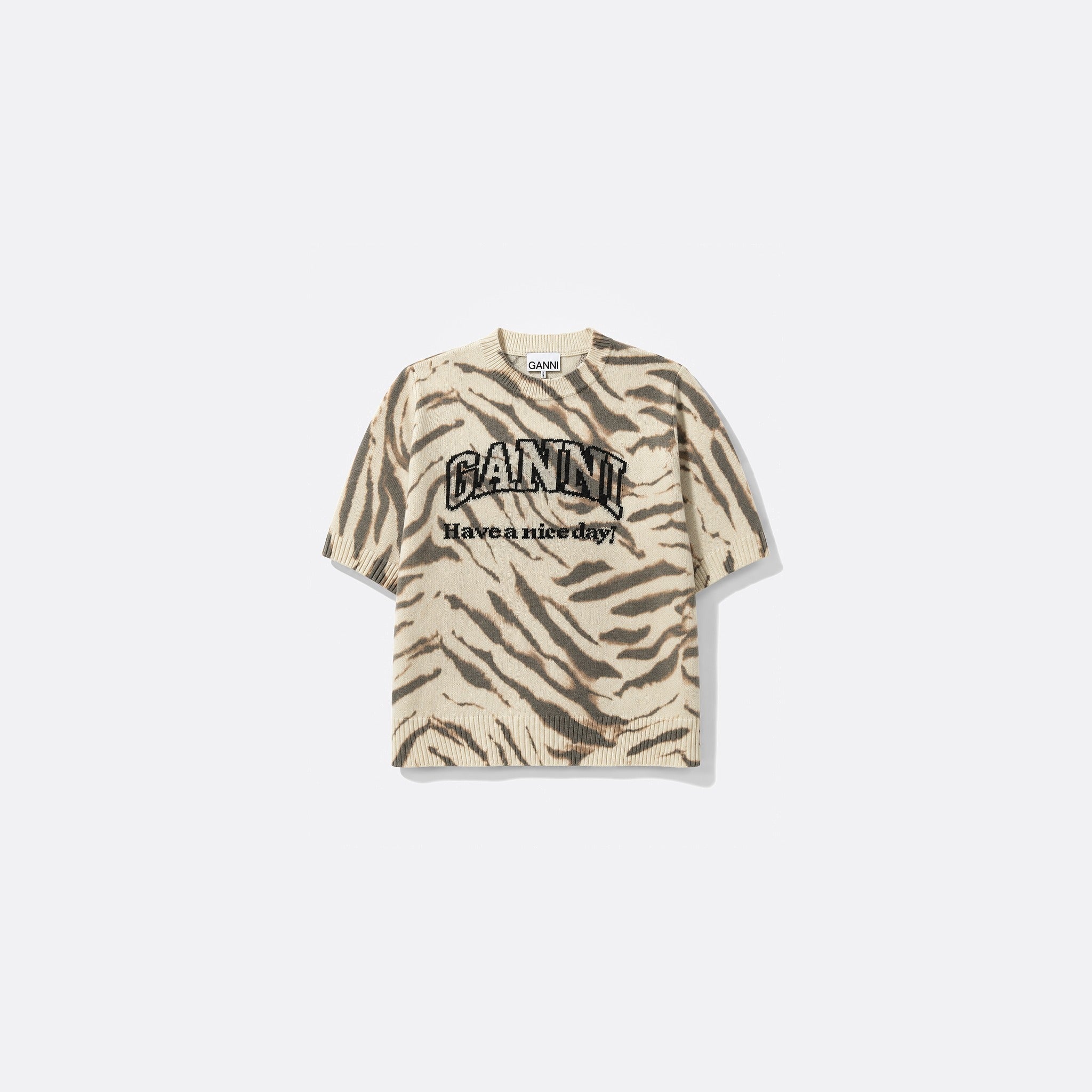 Zebra Graphic Wool Blend Sweater from GANNI