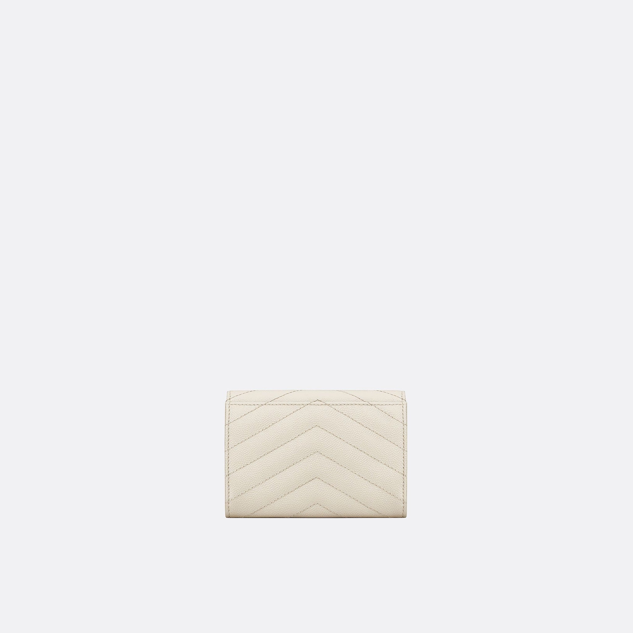 CASSANDRE Matelassé Small Envelope Wallet from Saint Laurent in Blanc