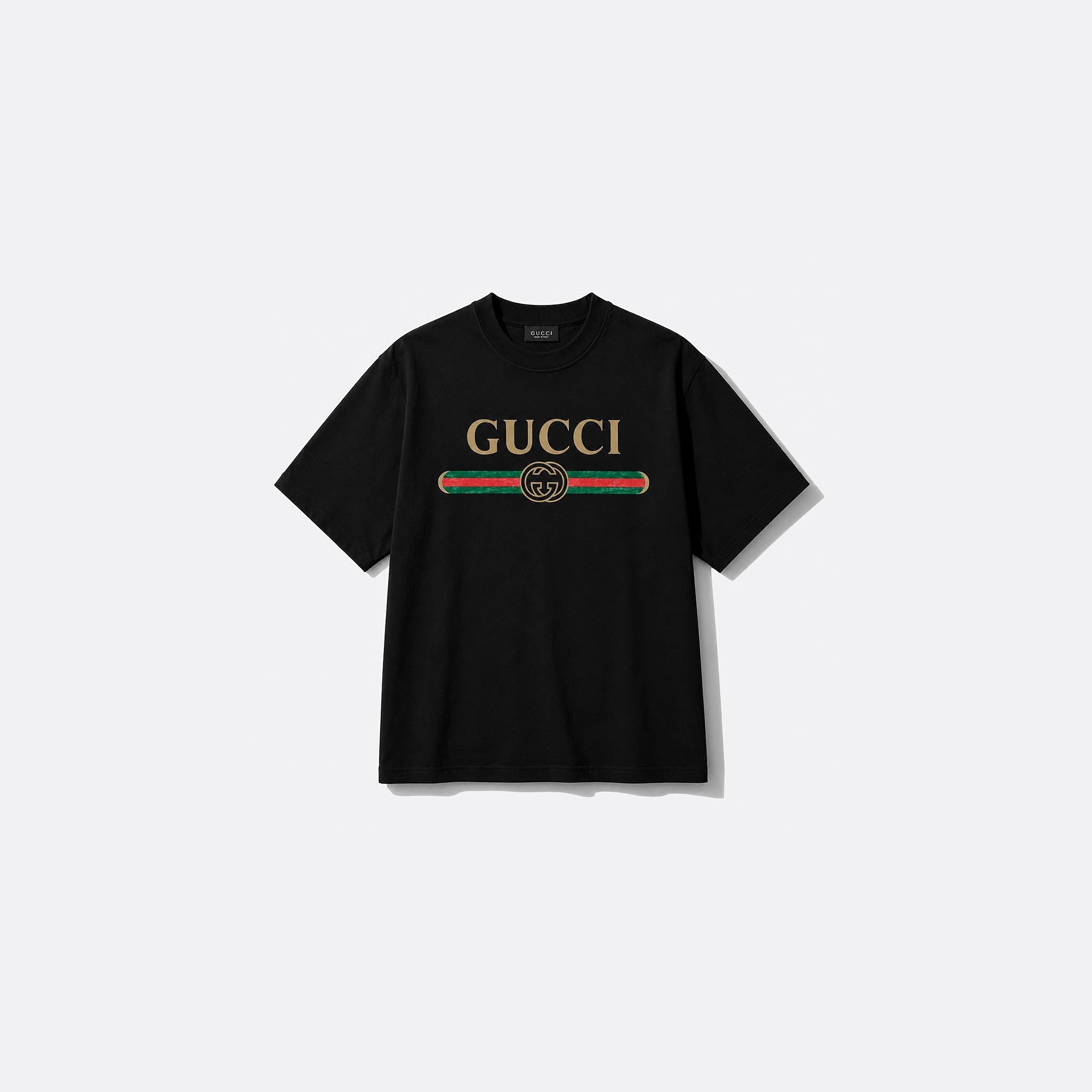 Cotton Jersey and Silk T-Shirt with Interlocking G Print from Gucci