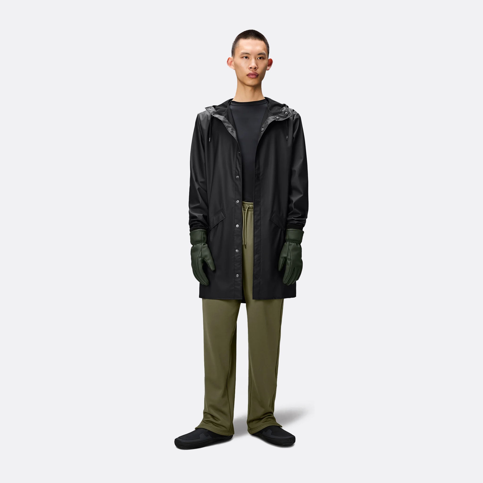 RAINS The Jacket Long in Black