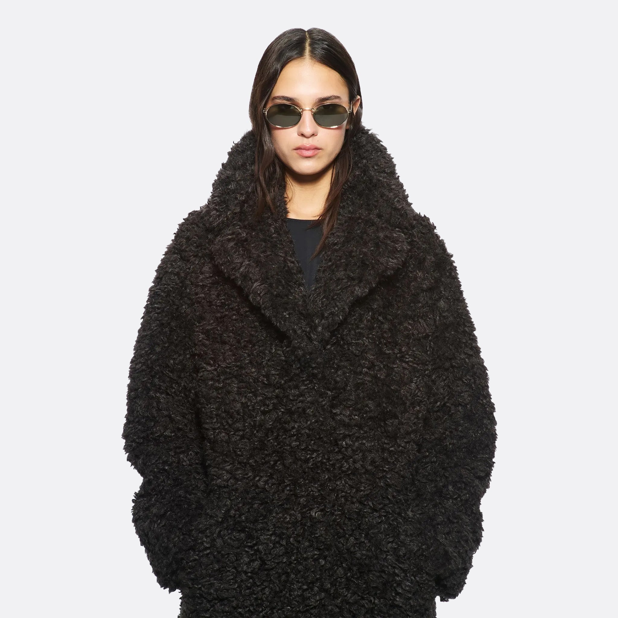 STAND STUDIO Camille Cocoon Coat in Black