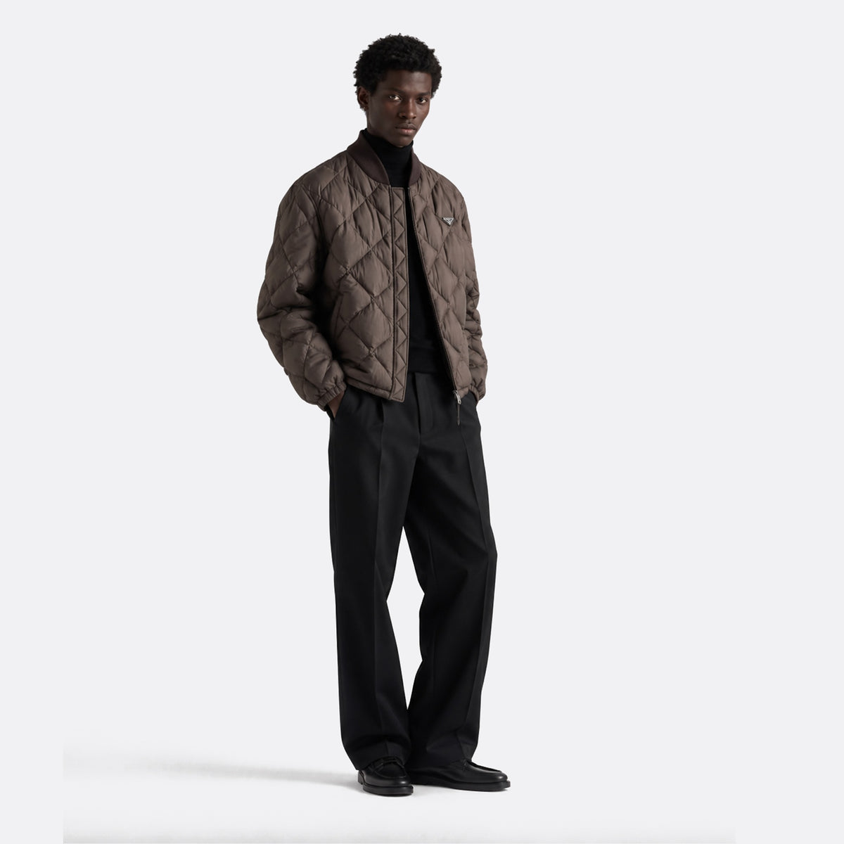 Short Technical Fabric Down Jacket from Prada