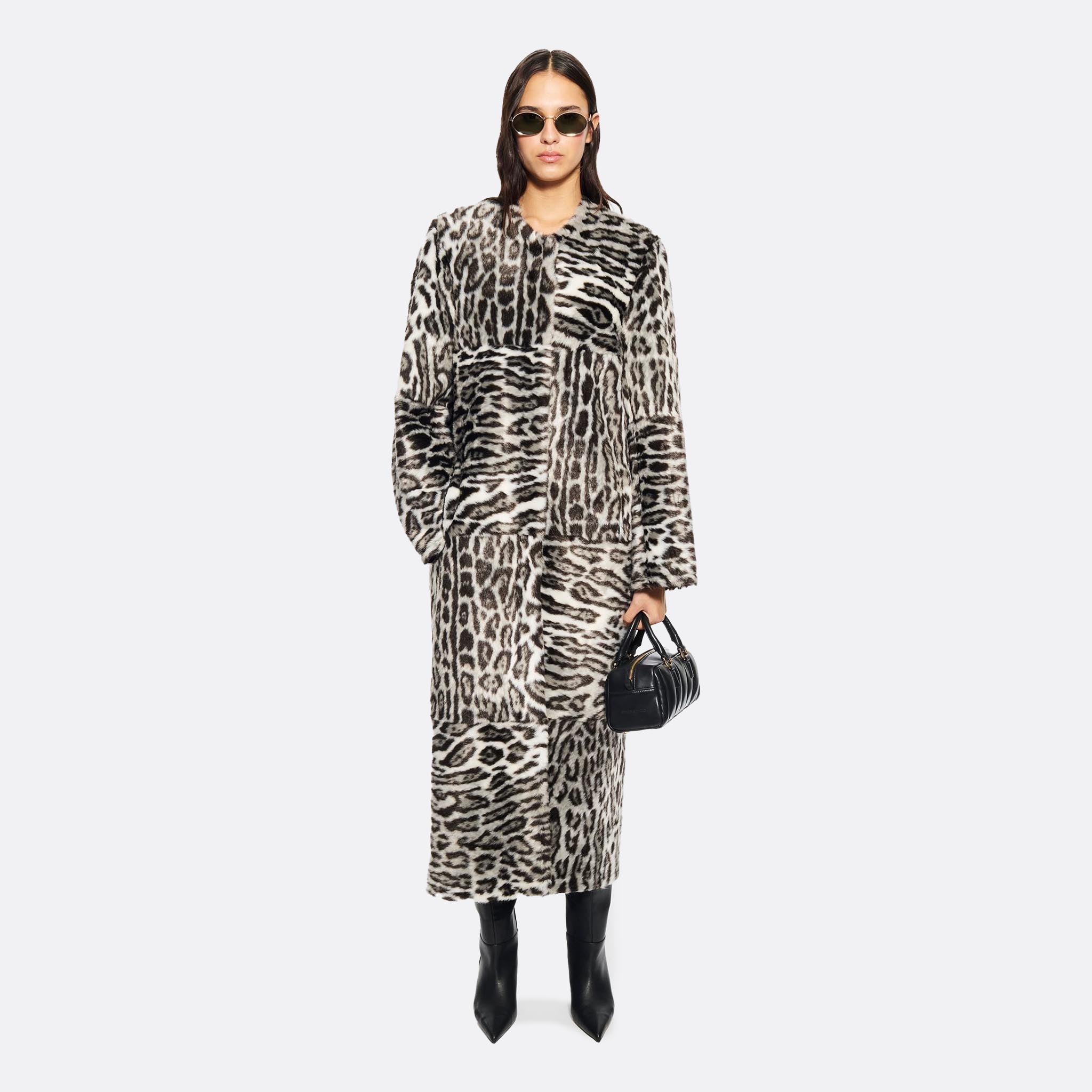 STAND STUDIO Hilma Faux Fur Leopard Coat