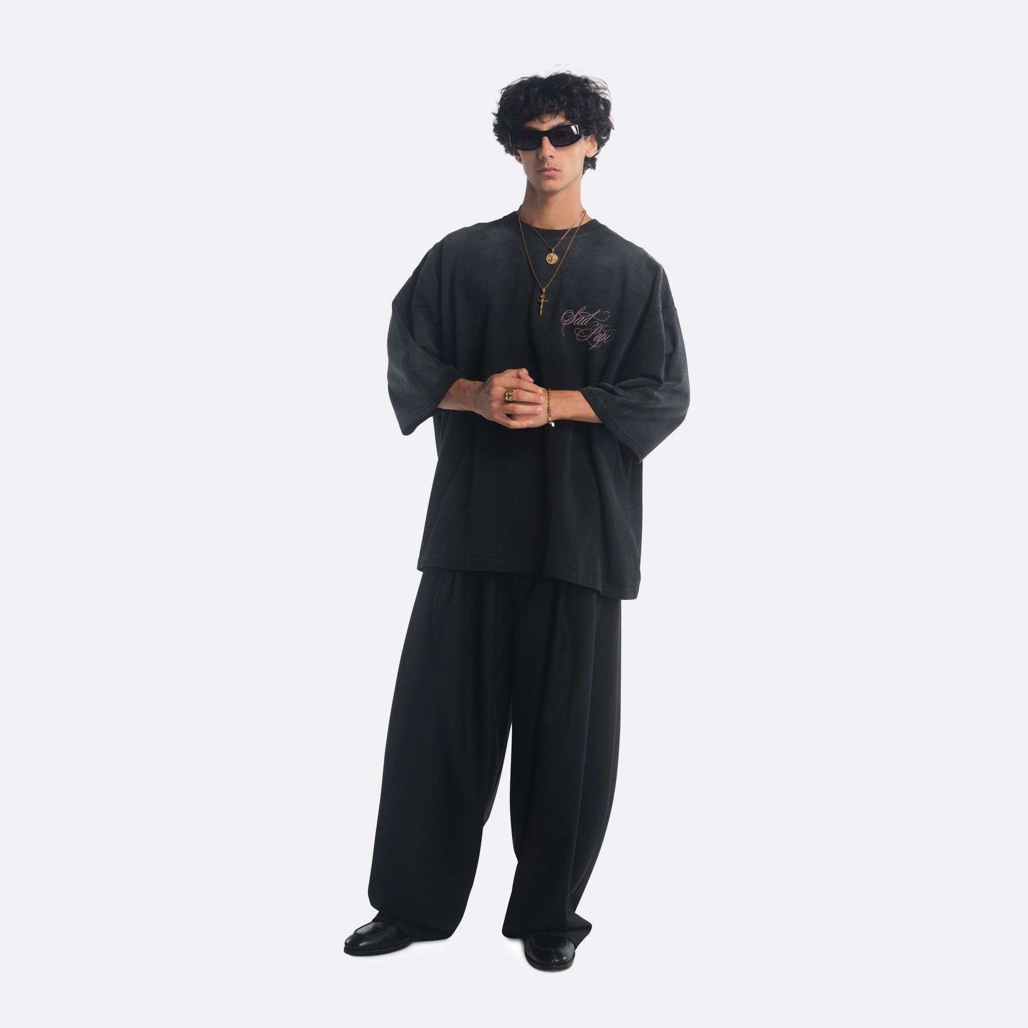 Willy Chavarria Sad Papi Buffalo Tee in Black