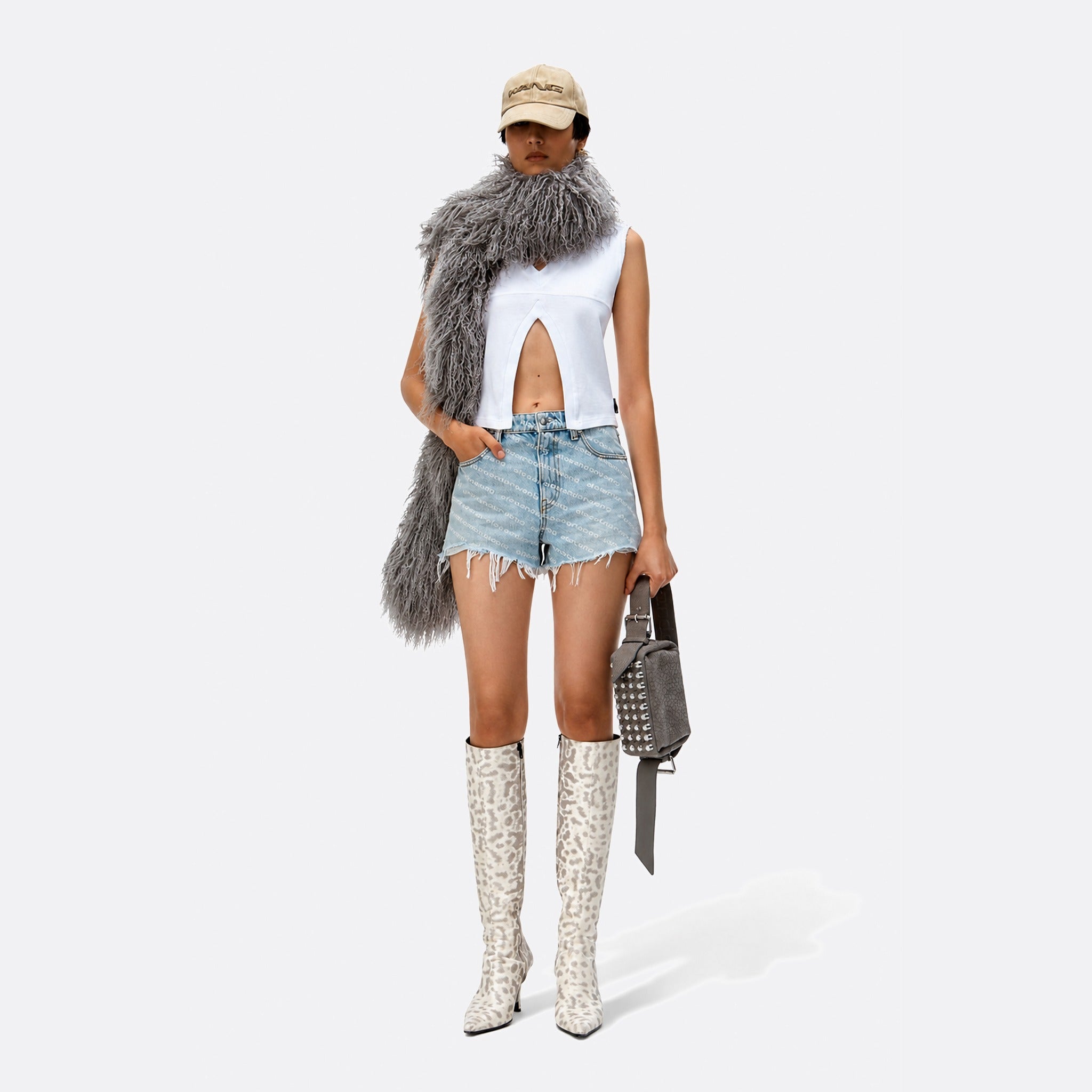 Bite Logo Denim Shorts from Alexander Wang