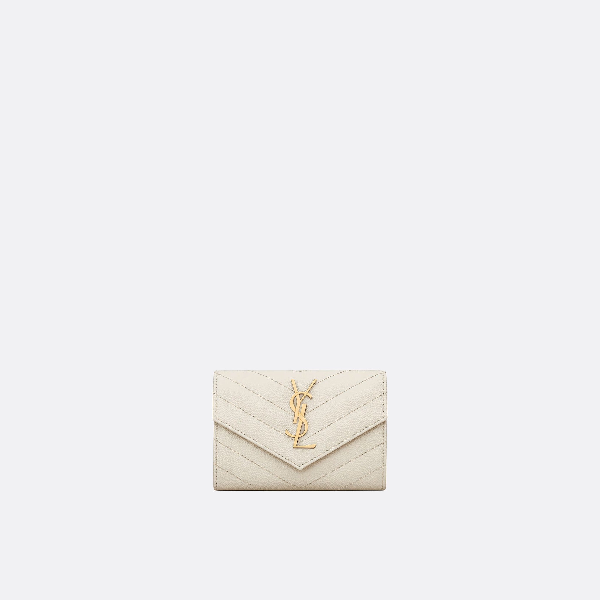 CASSANDRE Matelassé Small Envelope Wallet from Saint Laurent in Blanc