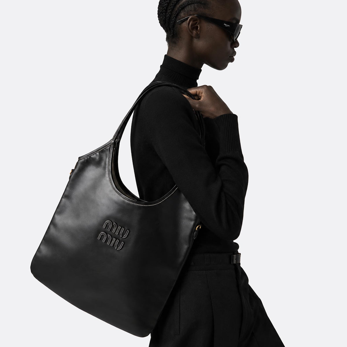 Ivy Leather Shoulder Bag from Miu Miu