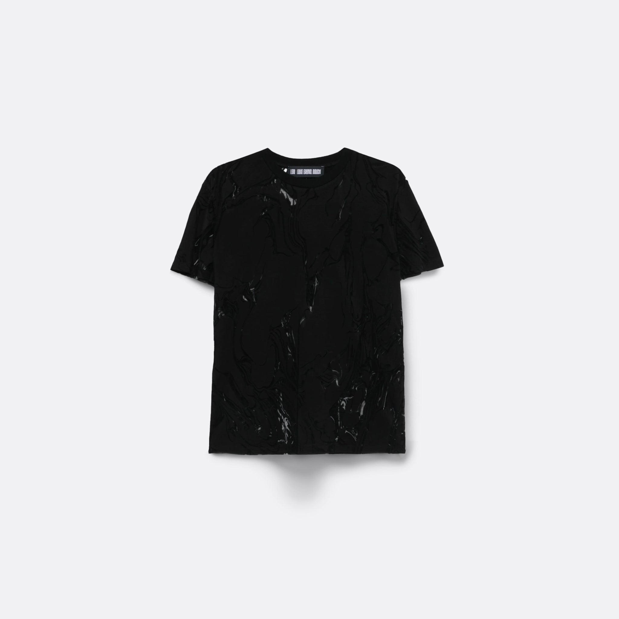 LGN Louis Gabriel Nouchi Marbled Devoured Jersey T-Shirt  in Black